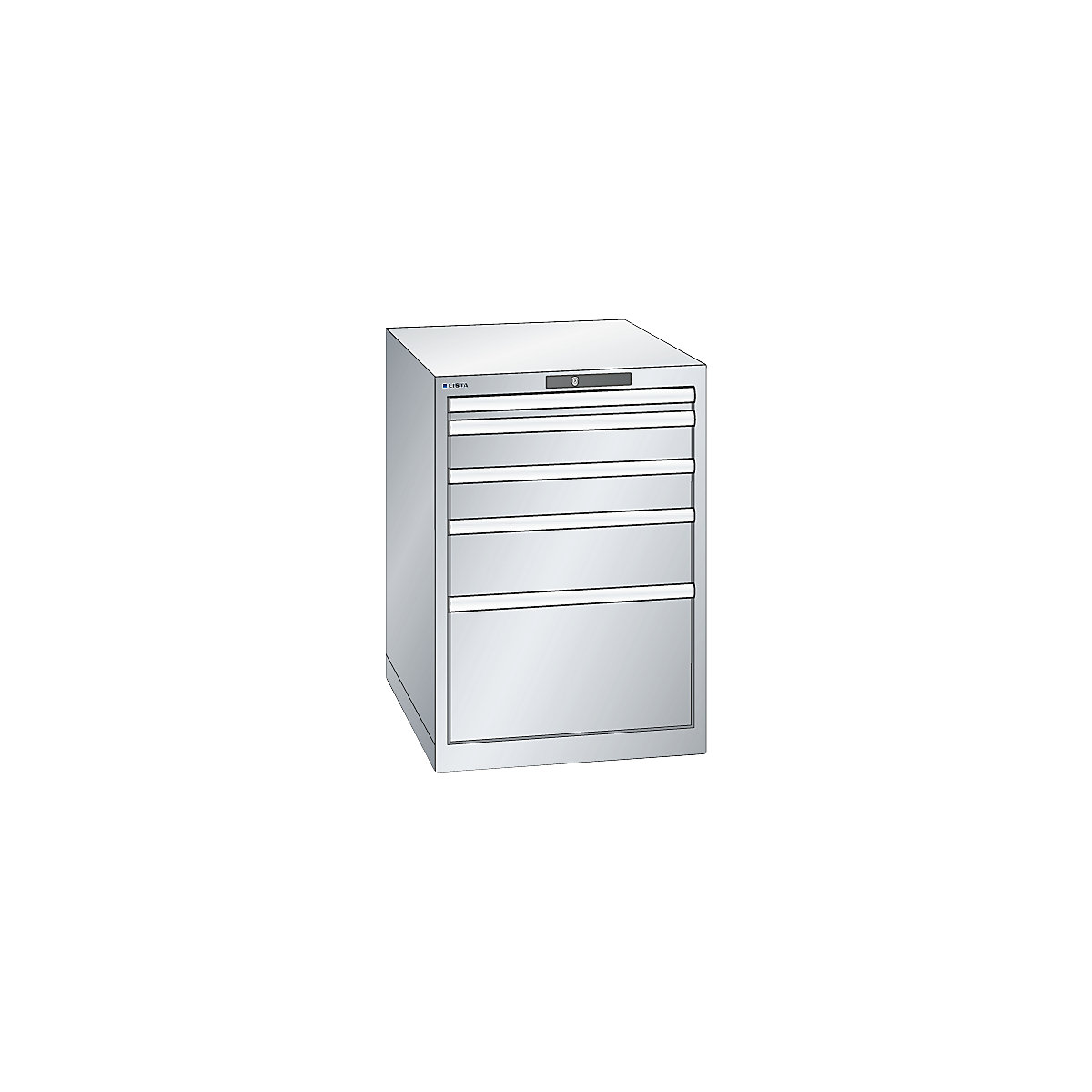 Drawer cupboard, sheet steel – LISTA (Product illustration 2)-1