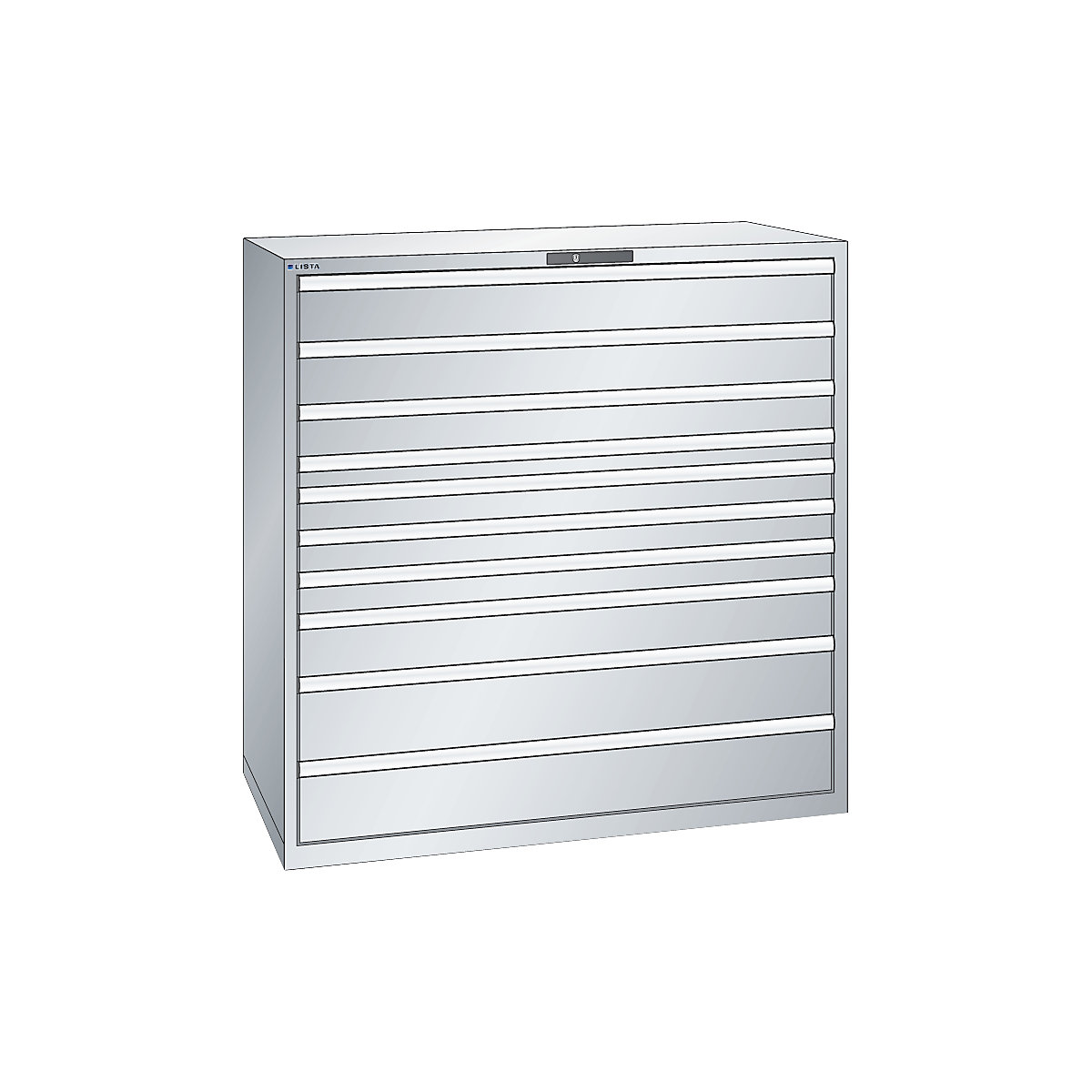 Drawer cupboard, sheet steel – LISTA (Product illustration 2)-1