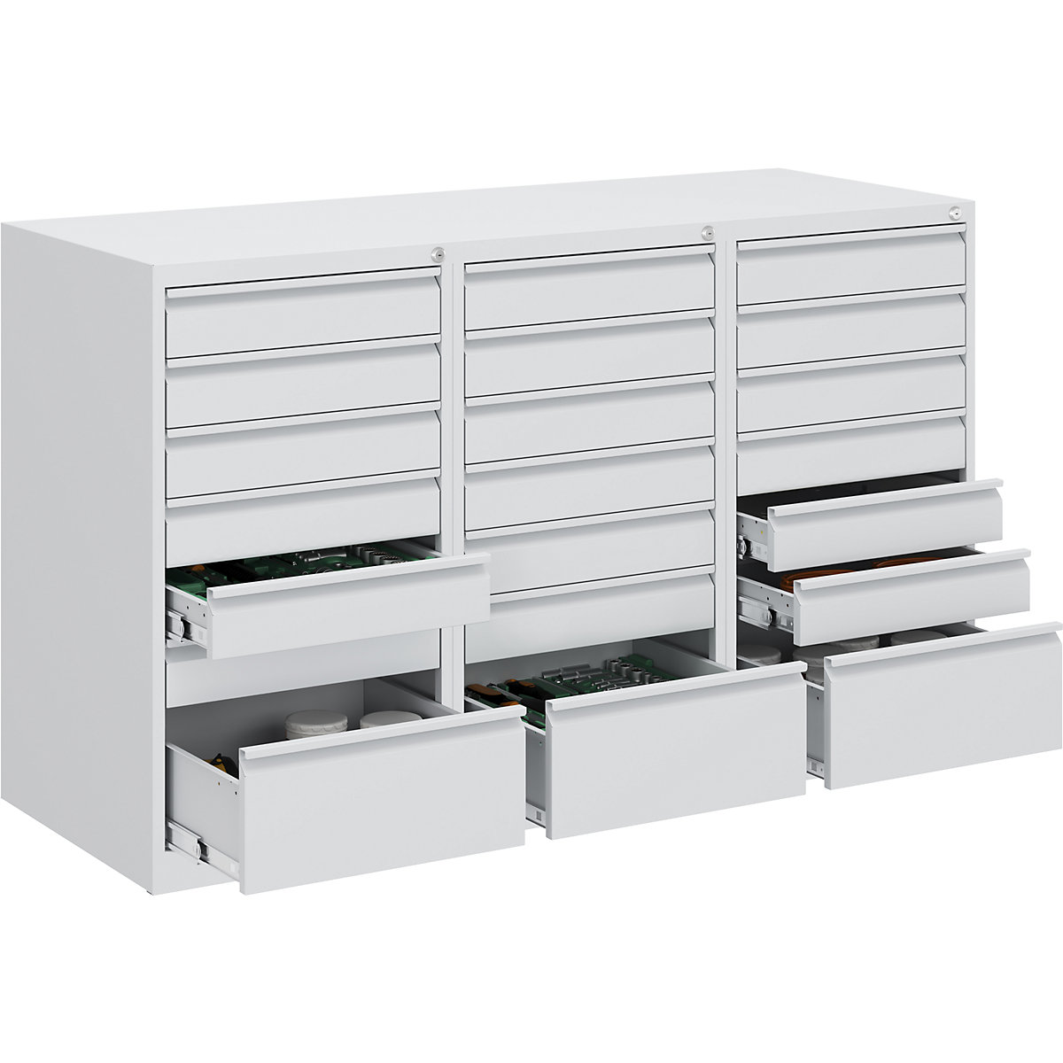 Drawer cupboard, steel – eurokraft basic (Product illustration 5)-4