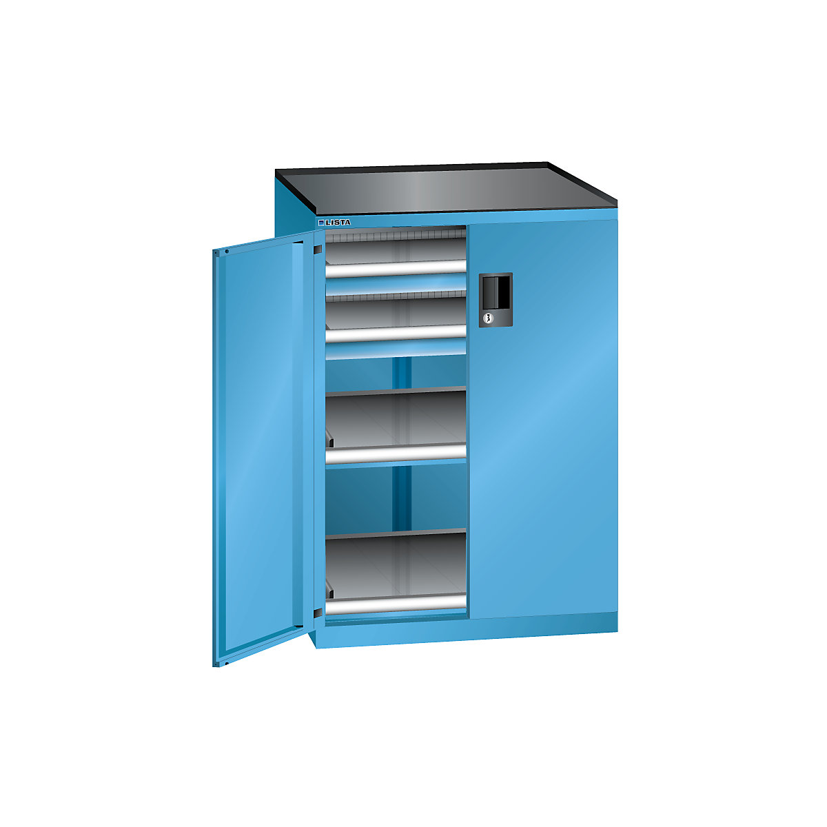 Drawer cupboard with hinged doors - LISTA