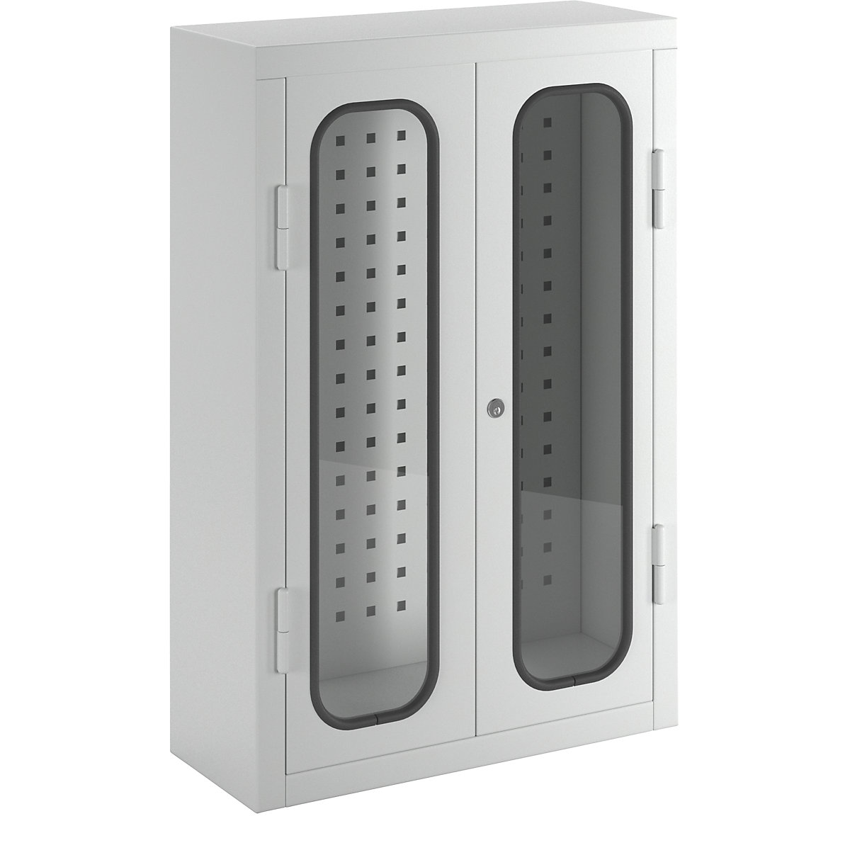 Wall mounted tool cupboard with window