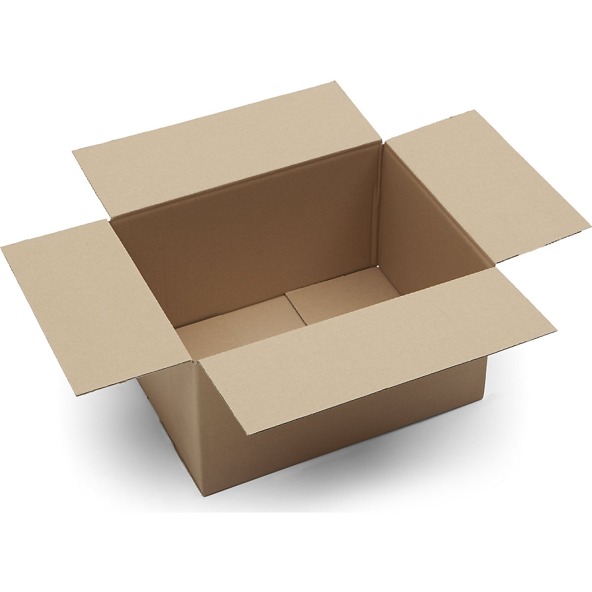 Cutii de carton pliante din carton ondulat, FEFCO 0201, 1 strat de carton ondulat, amb. 50 buc., dimensiuni interioare 375 x 275 x 200 mm-1