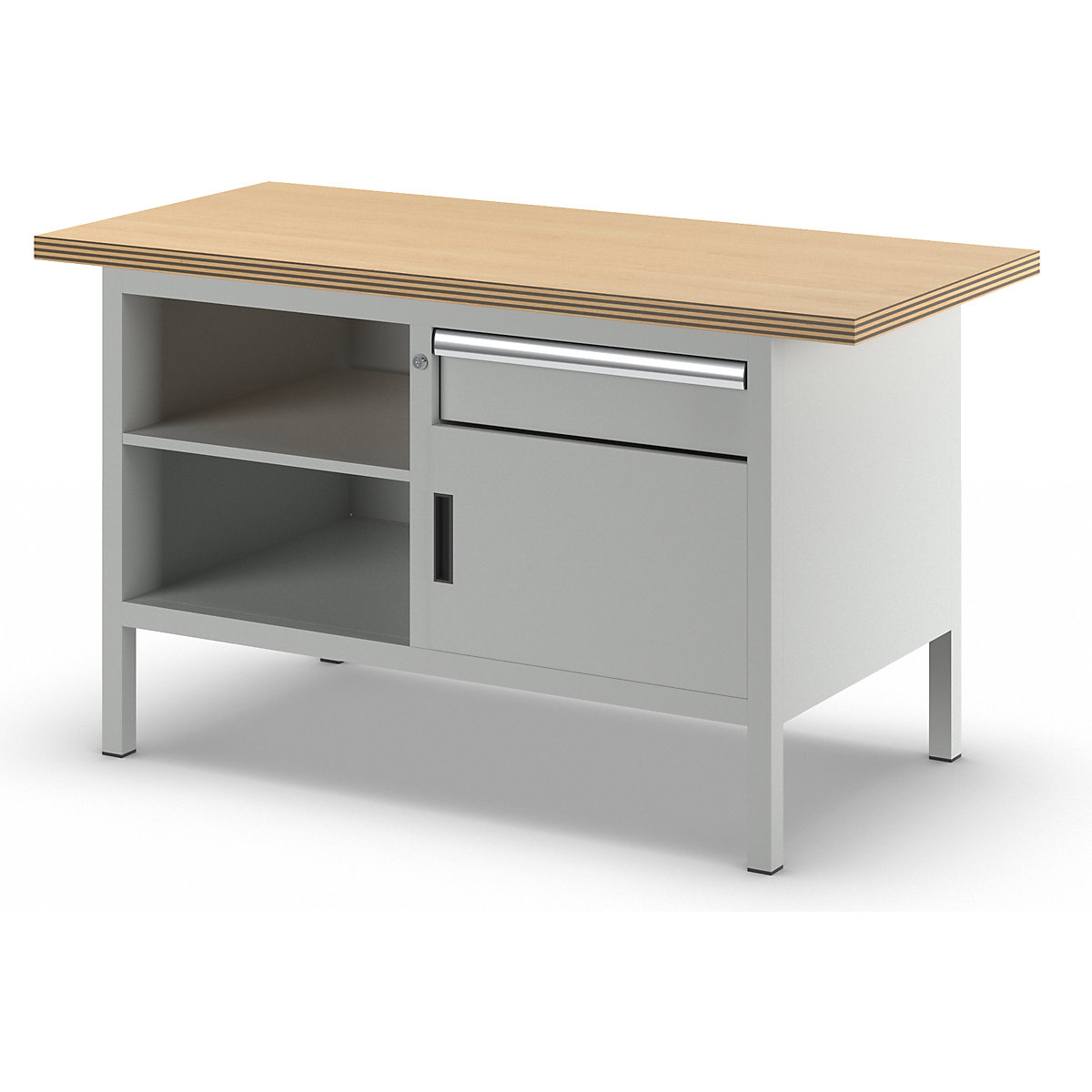 Dílenský stůl s deskou z překližky Multiplex, rámová konstrukce – LISTA (Obrázek výrobku 18)-17