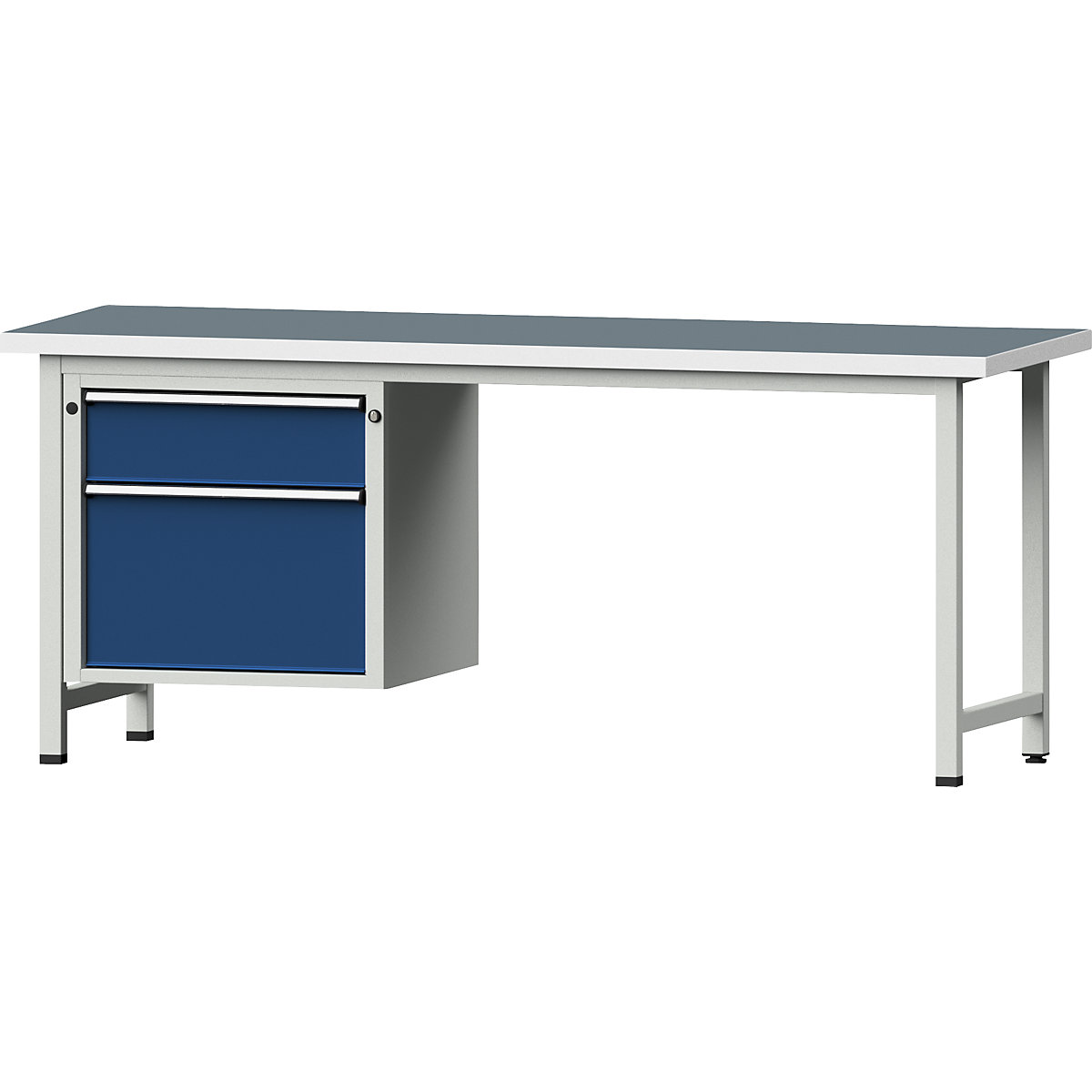 Dílenský stůl s rámovou konstrukcí – ANKE, 2 zásuvky, univerzální deska, šířka 2000 mm-12