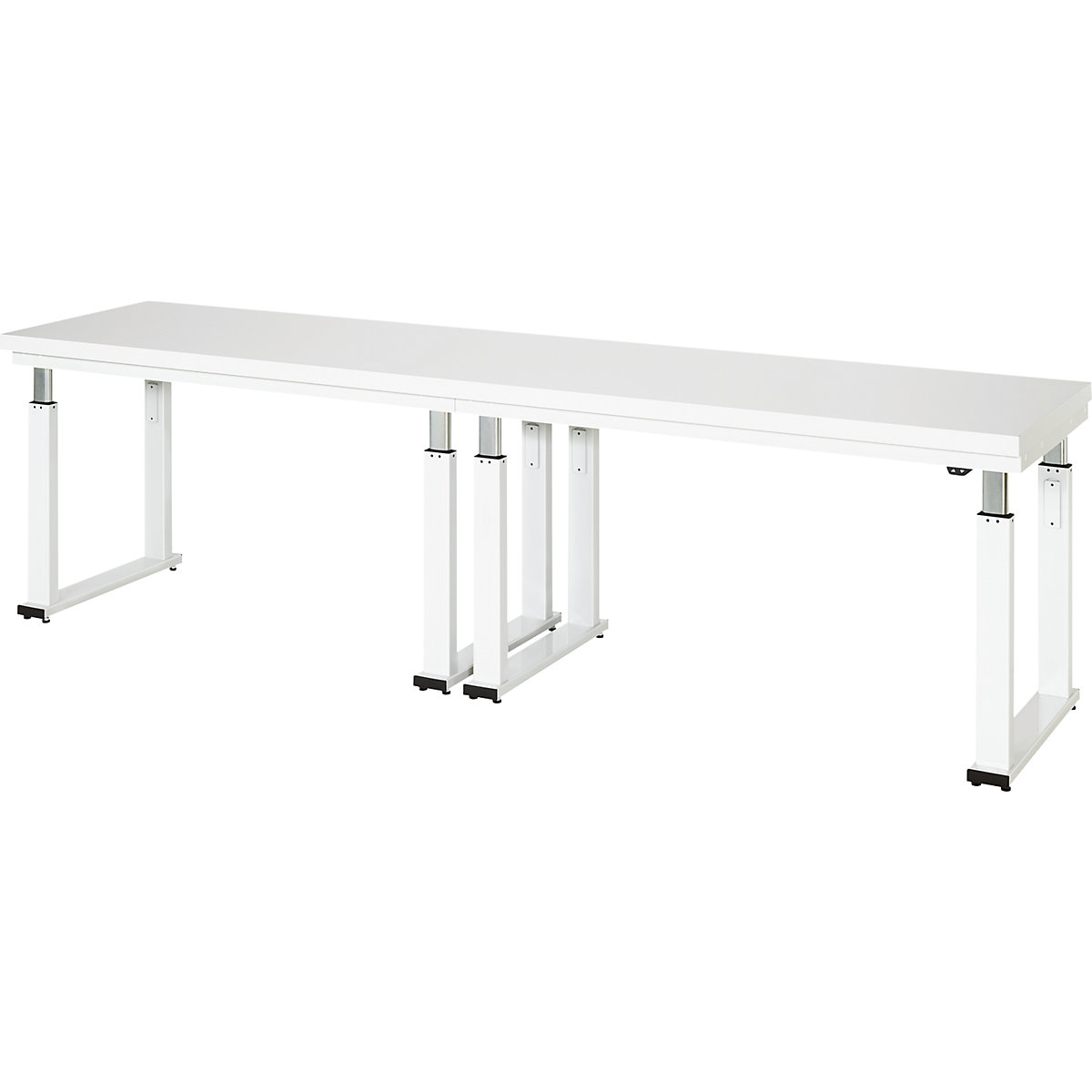 Psací stůl s elektrickým přestavováním výšky – RAU, deska z tvrdého laminátu, nosnost 600 kg, š x h 3000 x 700 mm-5