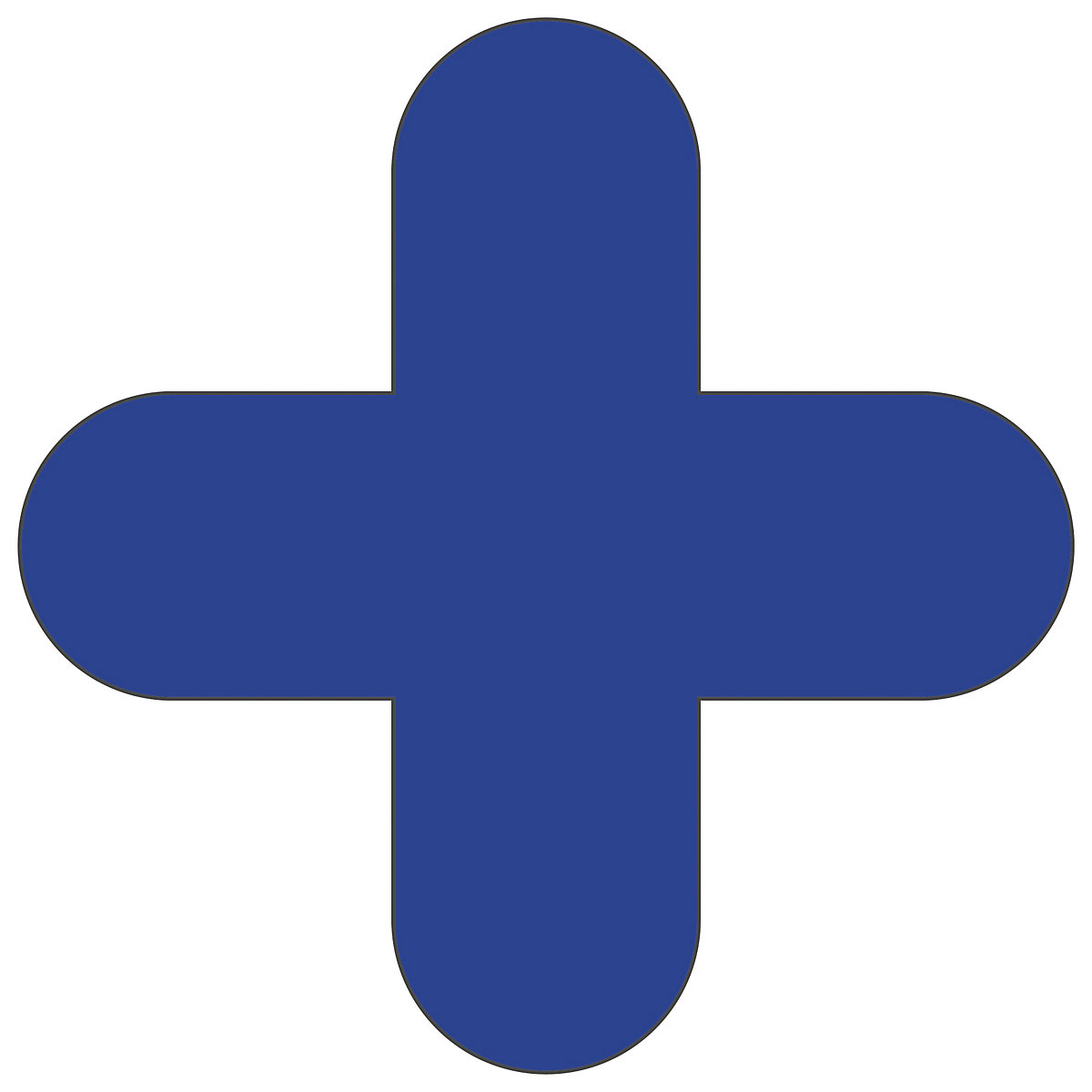 Marcações de pavimento em PVC, forma de cruz, embalagem de 10 unid., azul