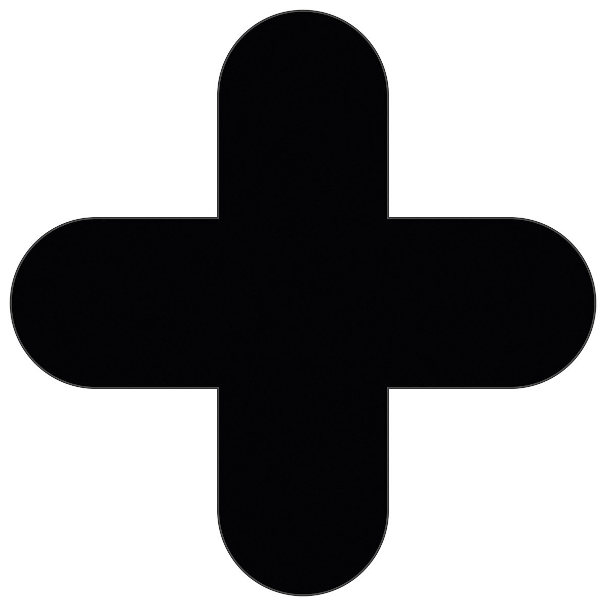 Marcações de pavimento em PVC, forma de cruz, embalagem de 50 unid., preto
