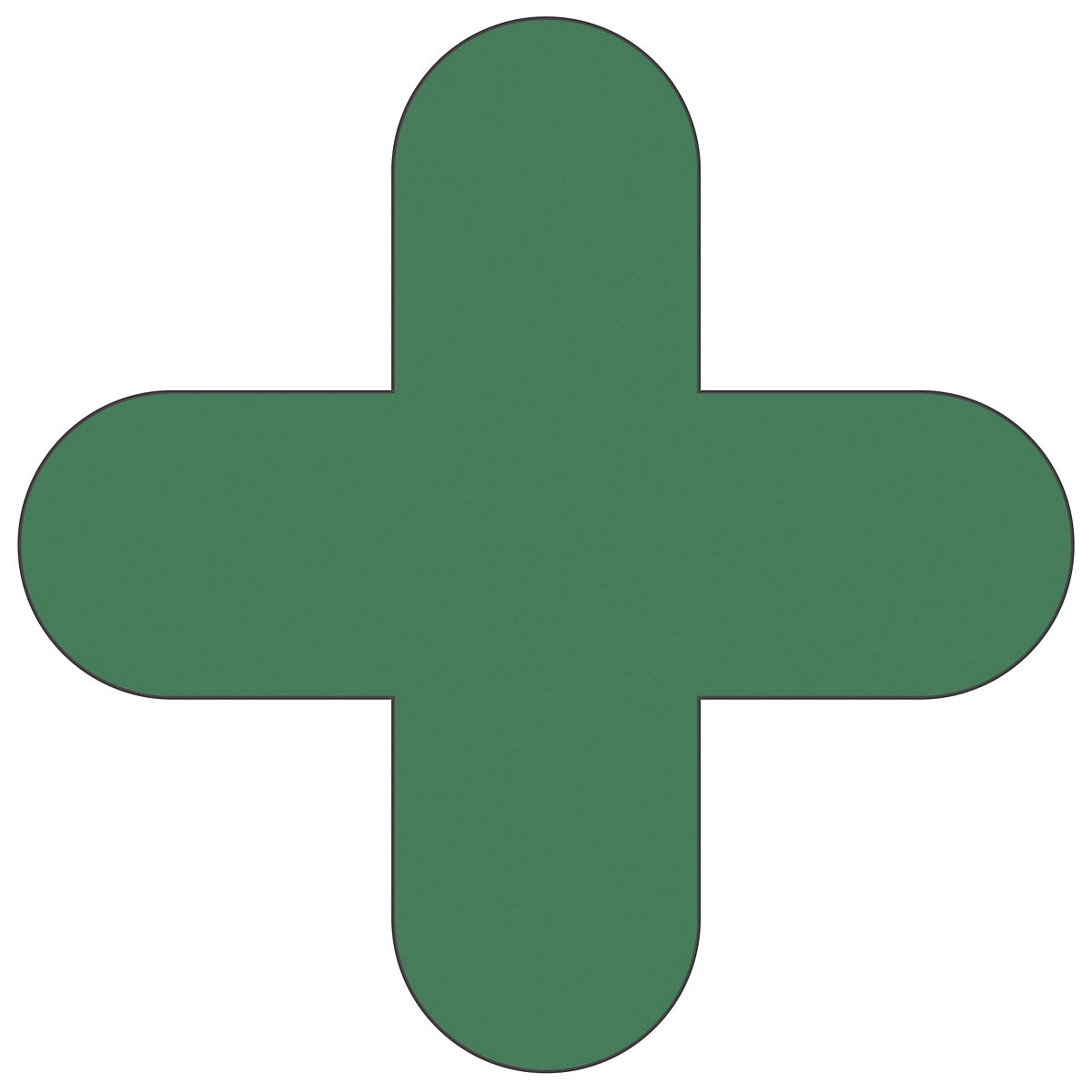 Marcações de pavimento em PVC, forma de cruz, embalagem de 10 unid., verde