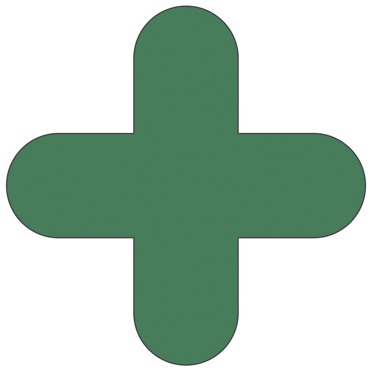 Marcações de pavimento em PVC, forma de cruz, embalagem de 50 unid., verde