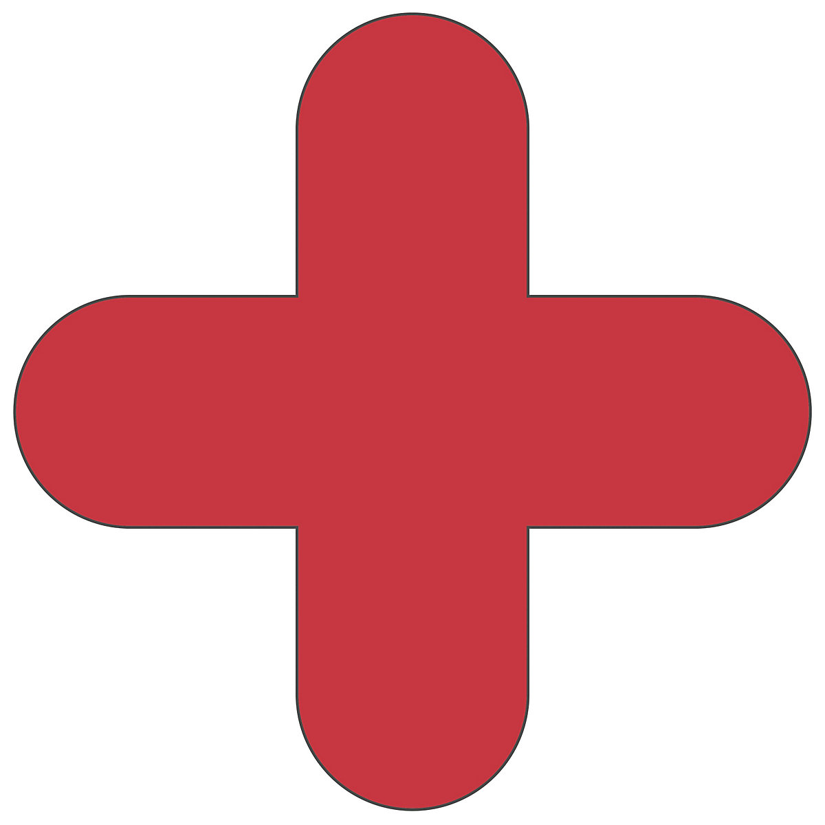 Marcações de pavimento em PVC, forma de cruz, embalagem de 50 unid., vermelho