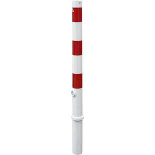 Poste de barreira, Ø 76 mm, branco/vermelho