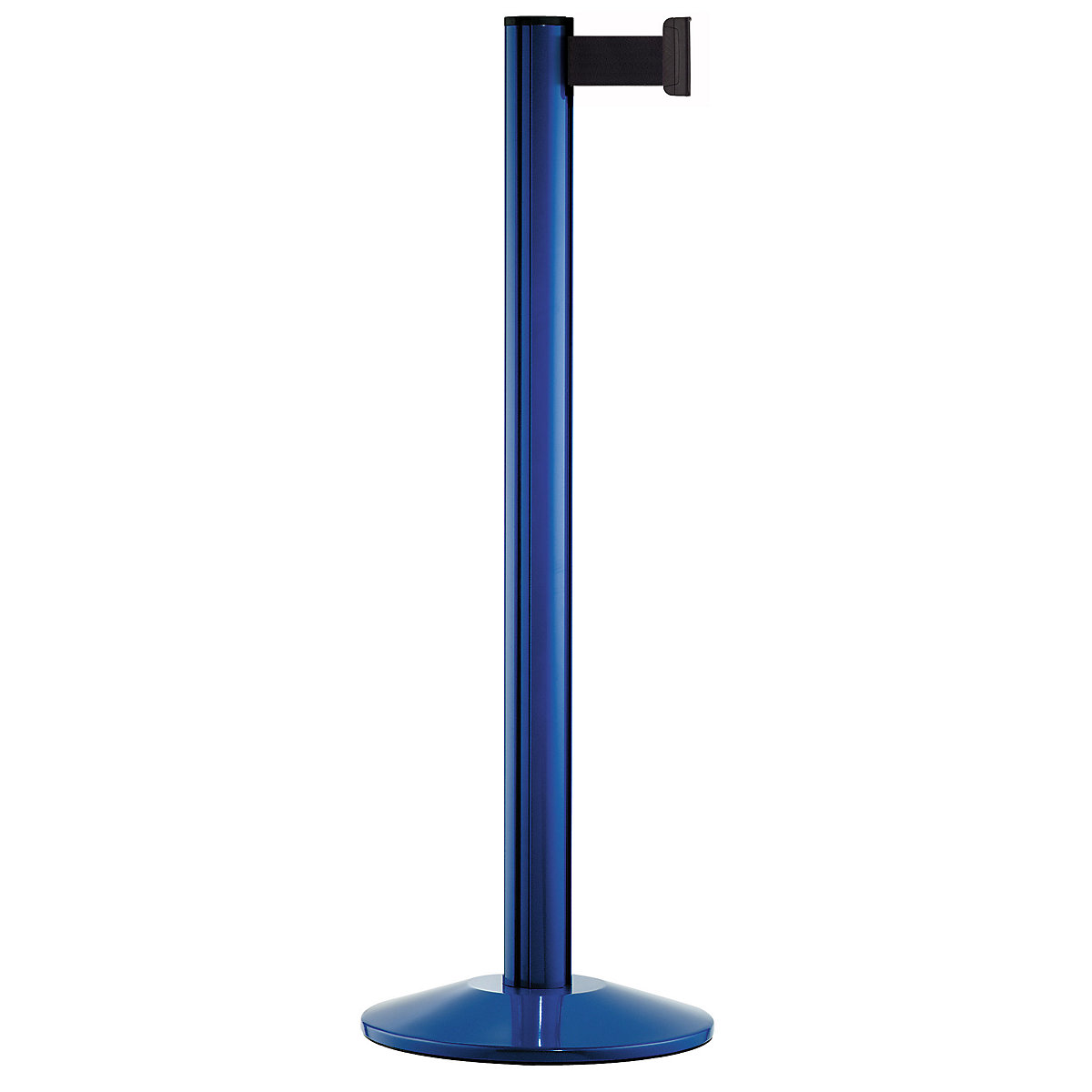 Poste de aluminio con cinta, poste azul, extracción 2300 mm, color de cinta negro-7