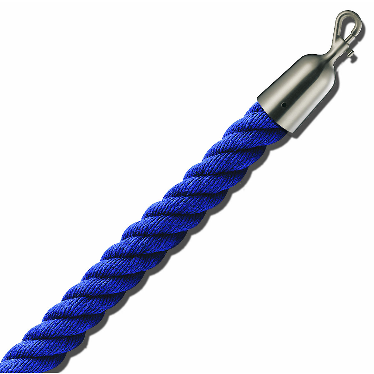 Cordel delimitador de 1,5 m, extremos niquelados mate, cordel azul-6
