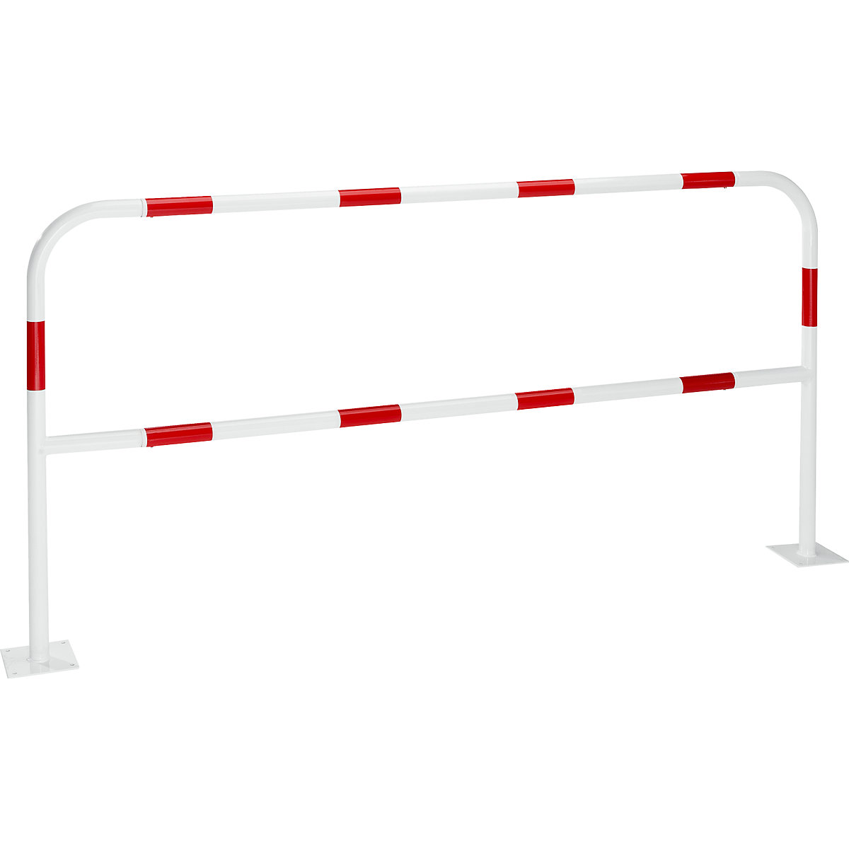 Arco de seguridad para zonas peligrosas, para atornillar, rojo / blanco, anchura 2000 mm-12