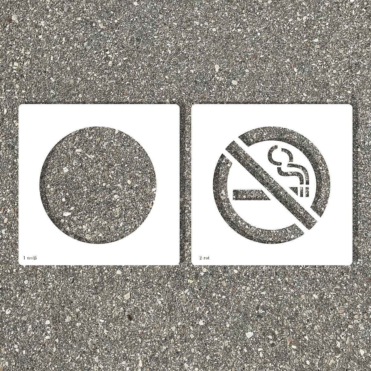 Plantilla de suelo, prohibido fumar, plástico-2