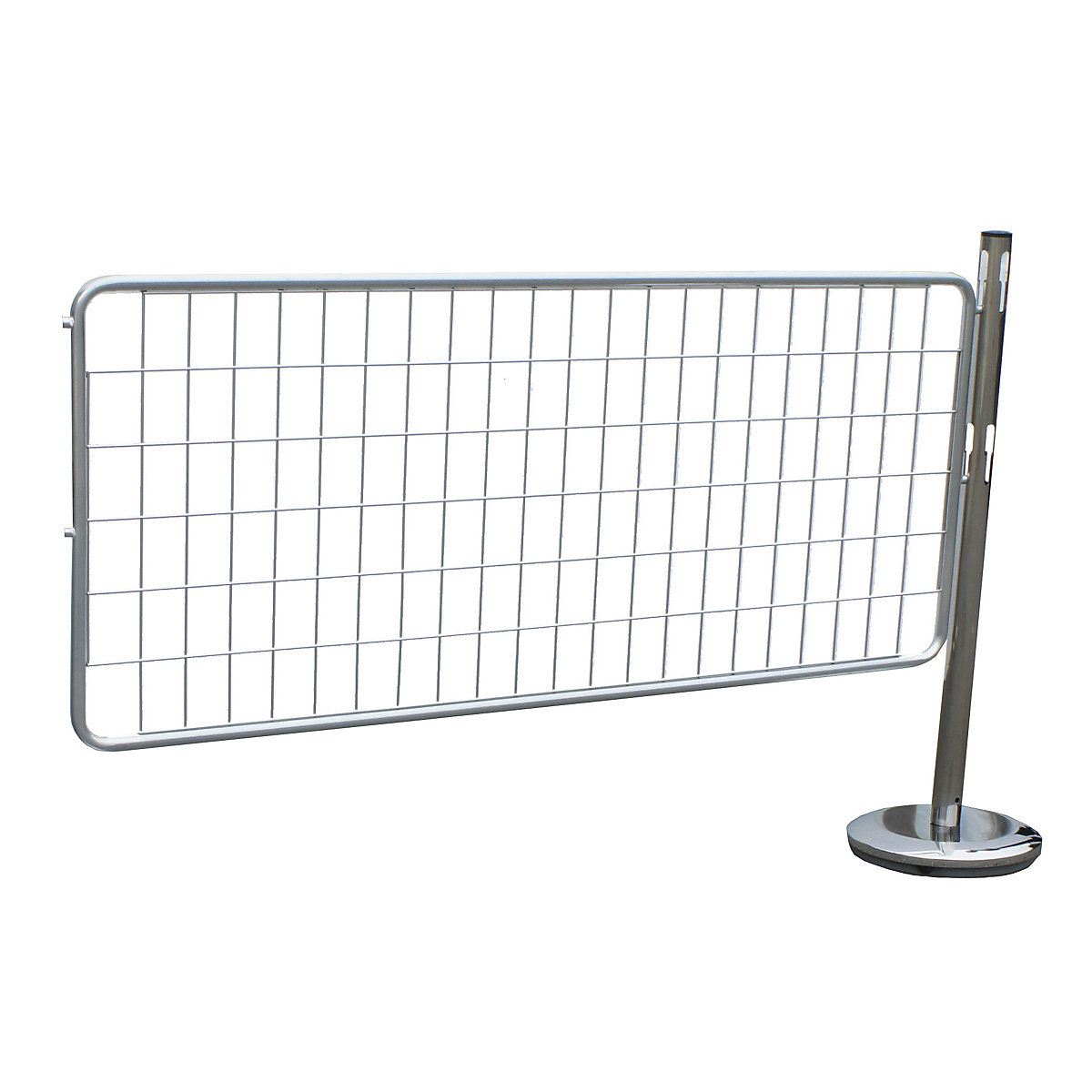 Juego de ampliación de postes barrera, con reja – VISO, 1 poste, 1 reja, galvanizado / cromado-2