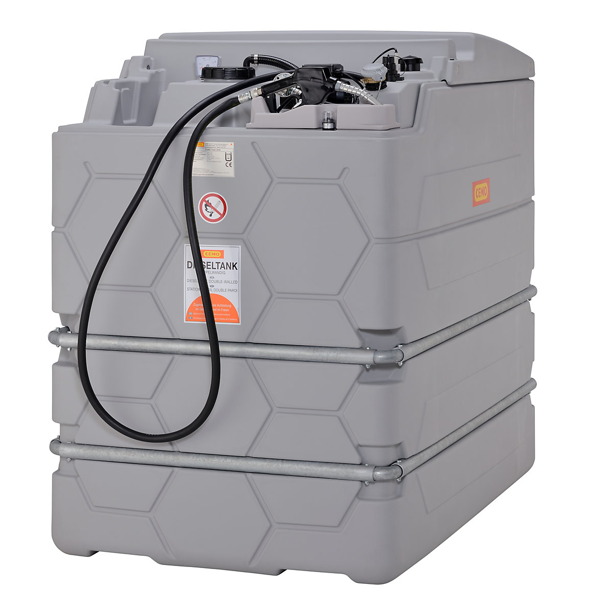 Rezervoar za dizelsko gorivo CUBE – CEMO, Indoor Basic, prostornina 2500 l, z električno črpalko 72 l/min-1