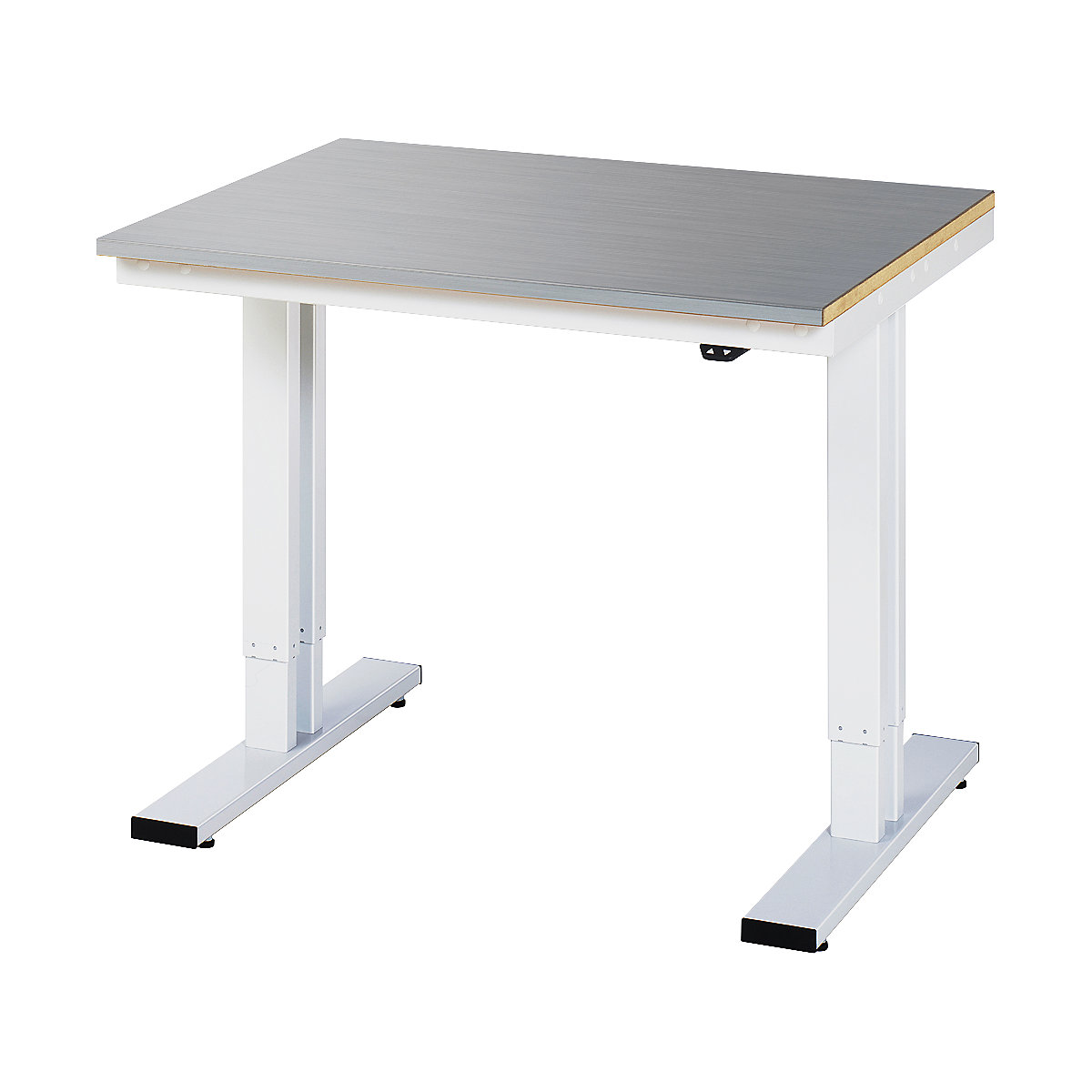 Delovna miza, električno nastavljiva po višini – RAU, obloga iz nerjavnega jekla, nosilnost 300 kg, ŠxG 1000 x 800 mm-12