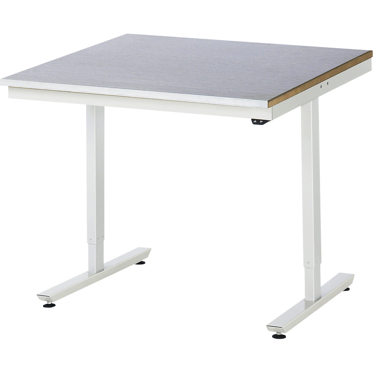 Delovna miza z električno nastavitvijo višine – RAU, jeklena obloga, nosilnost 150 kg, ŠxG 1000 x 1000 mm-8