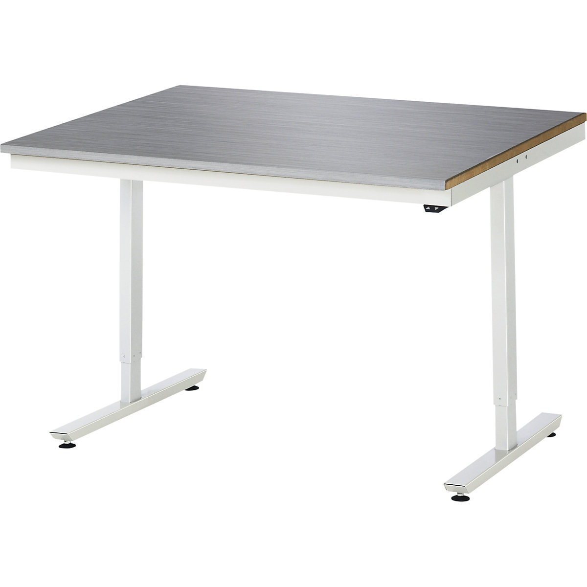 Delovna miza z električno nastavitvijo višine – RAU, obloga iz nerjavnega jekla, nosilnost 150 kg, ŠxG 1250 x 1000 mm-8