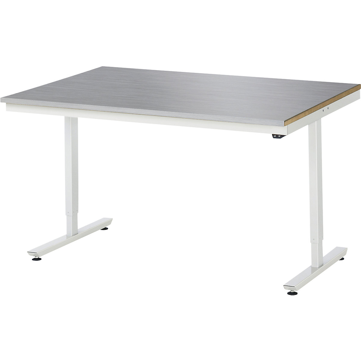 Delovna miza z električno nastavitvijo višine – RAU, obloga iz nerjavnega jekla, nosilnost 150 kg, ŠxG 1500 x 1000 mm-12