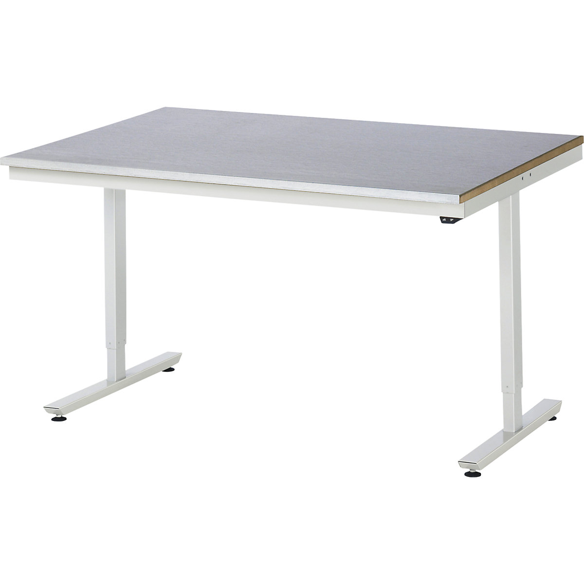 Delovna miza z električno nastavitvijo višine – RAU, jeklena obloga, nosilnost 150 kg, ŠxG 1500 x 1000 mm-10