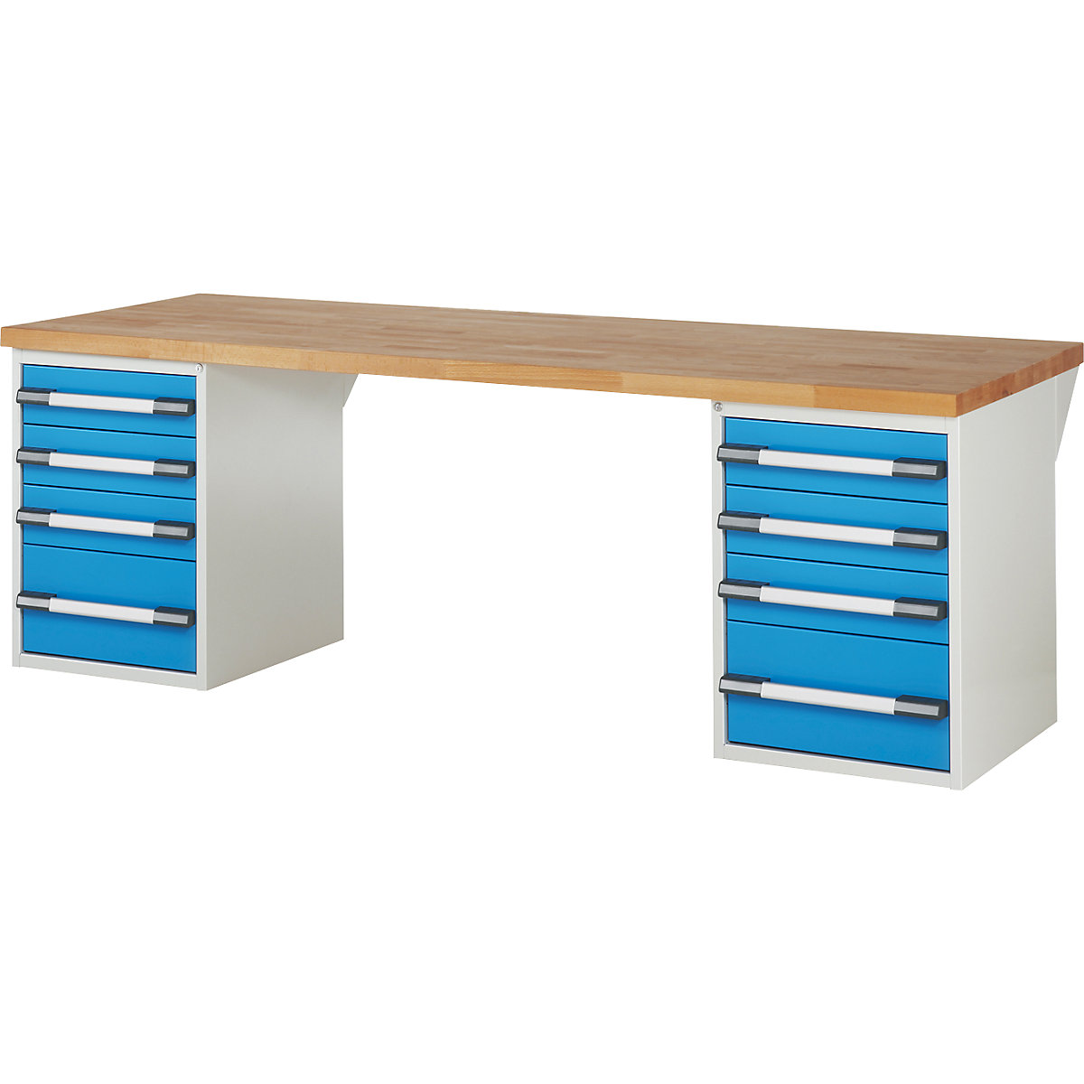 EUROKRAFTpro – Modulna delovna miza, 8 predalov, ŠxG 2500 x 900 mm