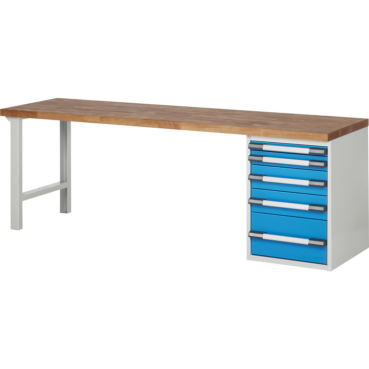 EUROKRAFTpro – Modulna delovna miza, 5 predalov, ŠxG 2500 x 700 mm