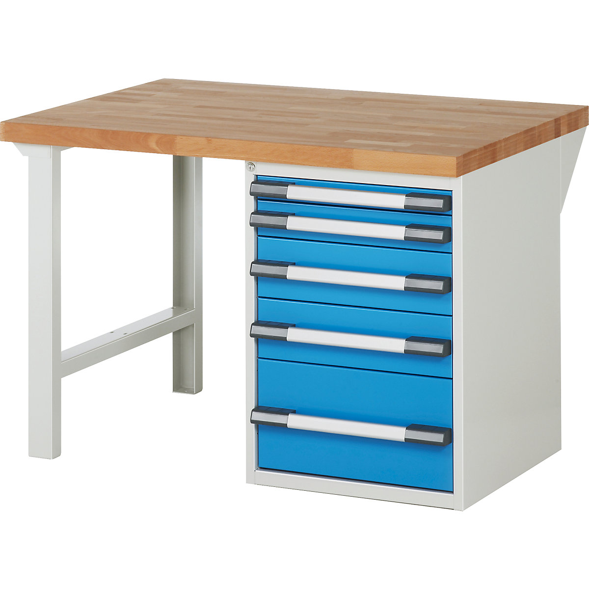 EUROKRAFTpro – Modulna delovna miza, 5 predalov, ŠxG 1250 x 900 mm