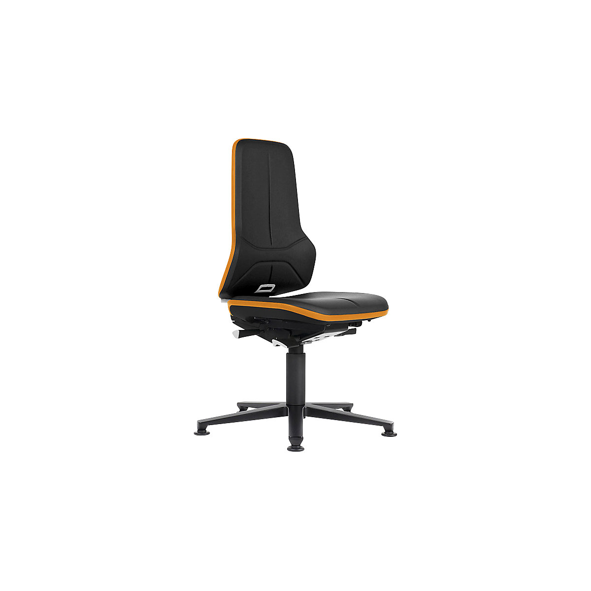 bimos – Vrtljiv delovni stol NEON, sedež iz umetnega usnja, ESD, oranžen prilagodljiv trak