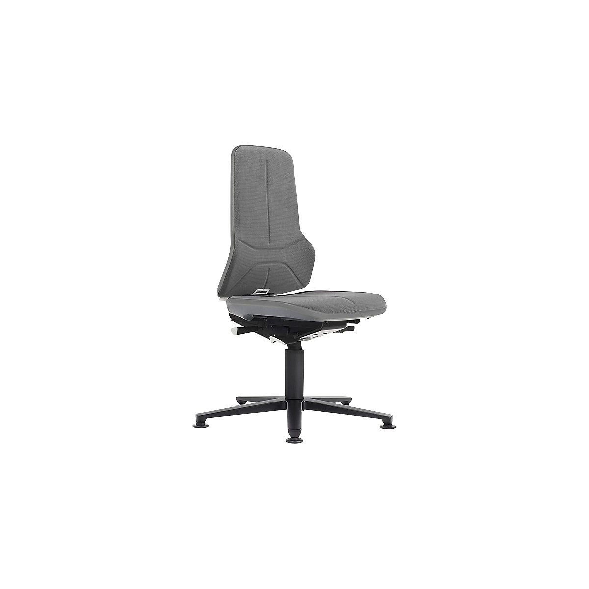 bimos – Vrtljiv delovni stol NEON, z drsniki, sedež Supertec, siv prilagodljiv trak
