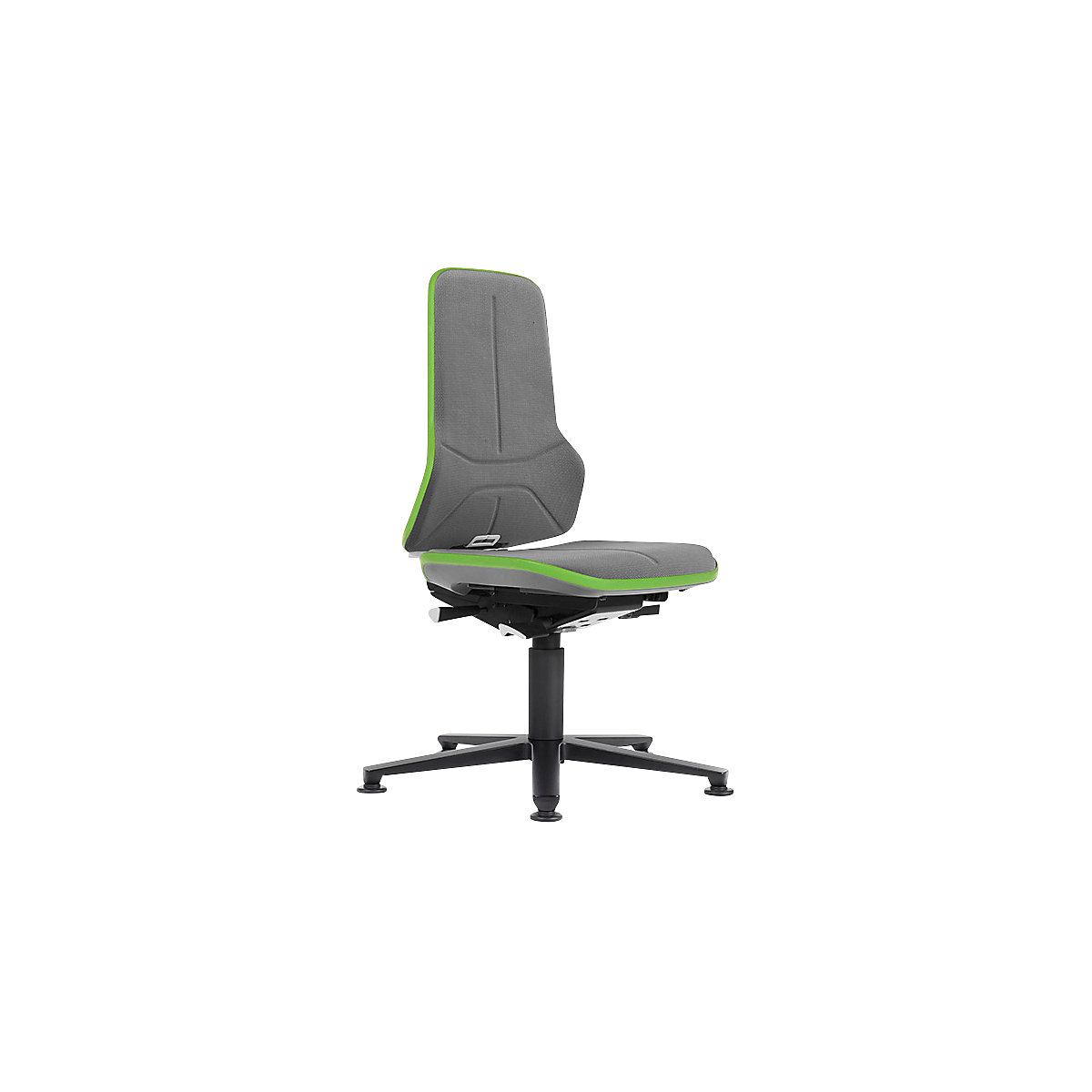 bimos – Vrtljiv delovni stol NEON, z drsniki, sedež Supertec, zelen prilagodljiv trak