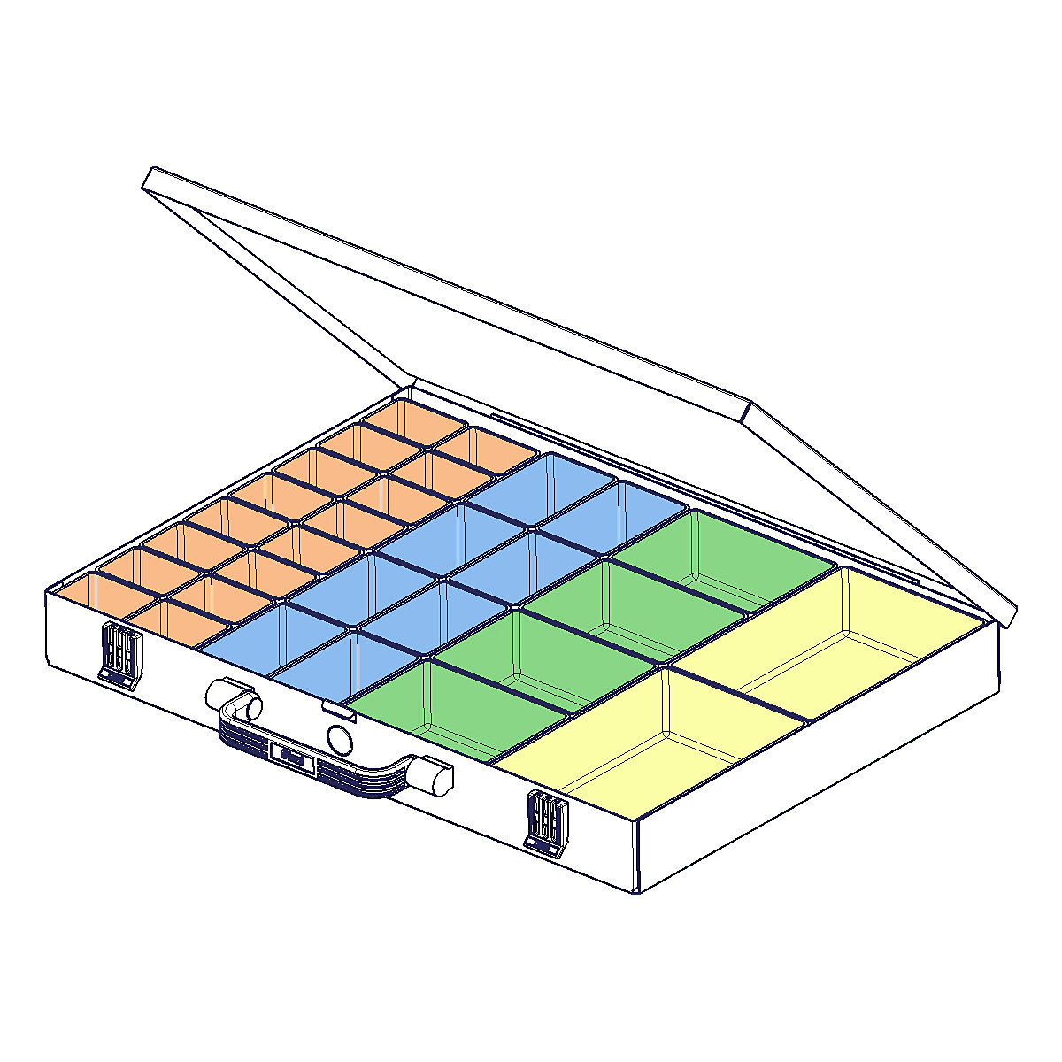 Casetă de sortimente din tablă de oțel – eurokraft pro (Imagine produs 6)-5