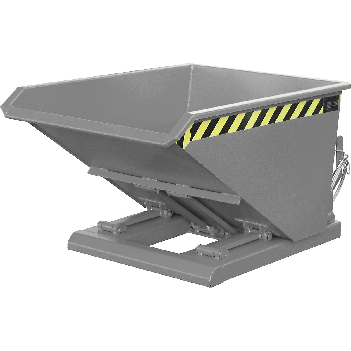 Recipient basculant, înălțime extrem de joasă, fără mecanism de rulare – eurokraft pro, volum 0,3 m³, gri șobolan-1