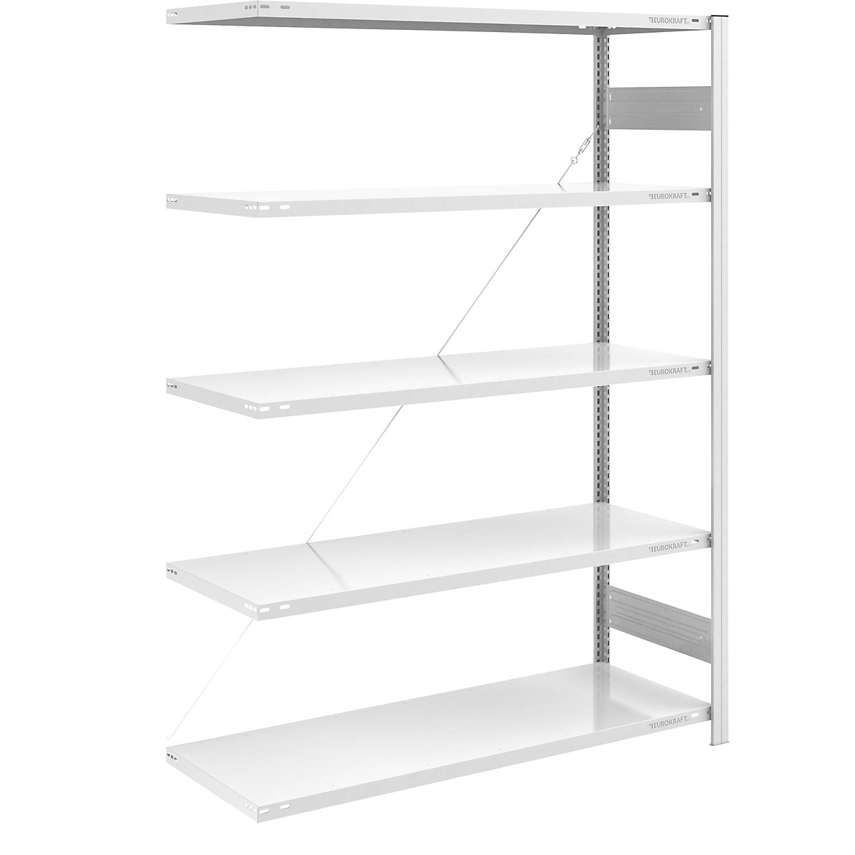 Raft cu inserare, construcție ușoară – eurokraft pro, unilateral, î. x lăț. x ad. 2000 x 1300 x 600 mm, gri, raft adițional-231