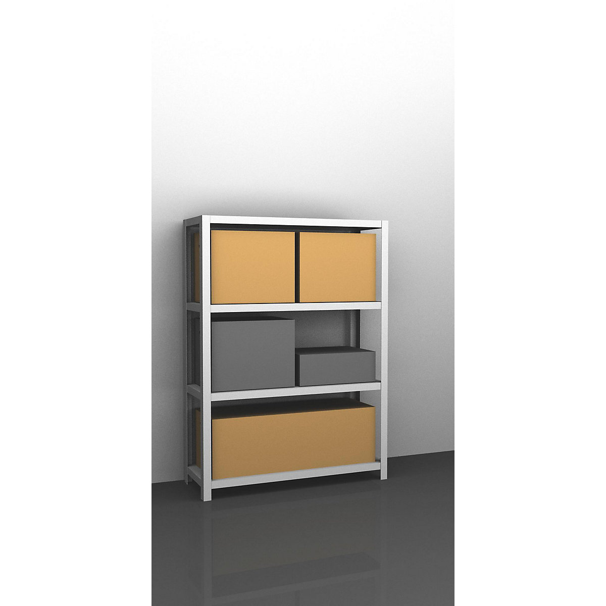 Raft cu înșurubare pentru sarcini grele, gri deschis RAL 7035 – eurokraft pro