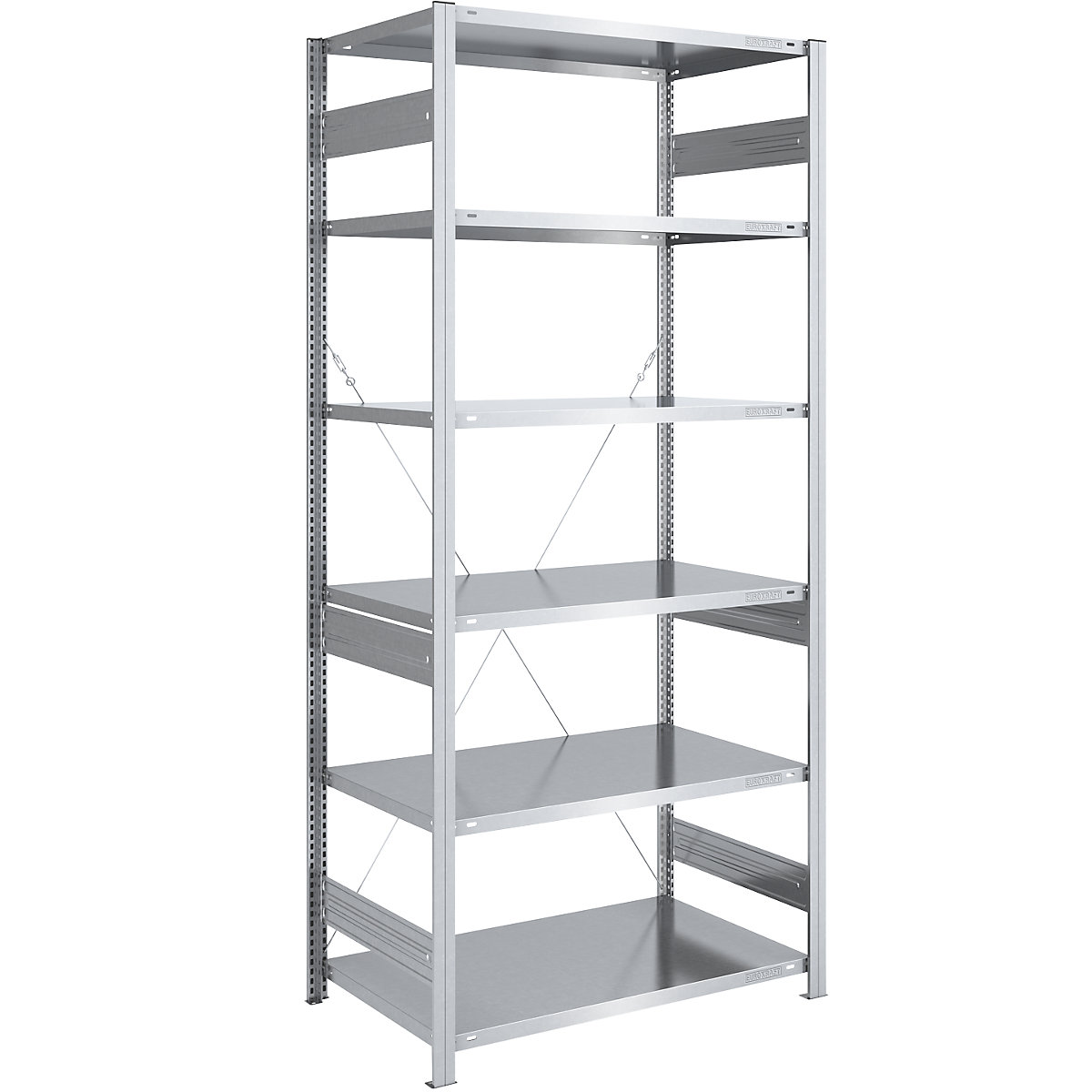 Raft cu inserare pentru sarcini grele – eurokraft pro, unilateral, î. x lăț. x ad. 2500 x 1000 x 800 mm, zincat, raft de bază-60