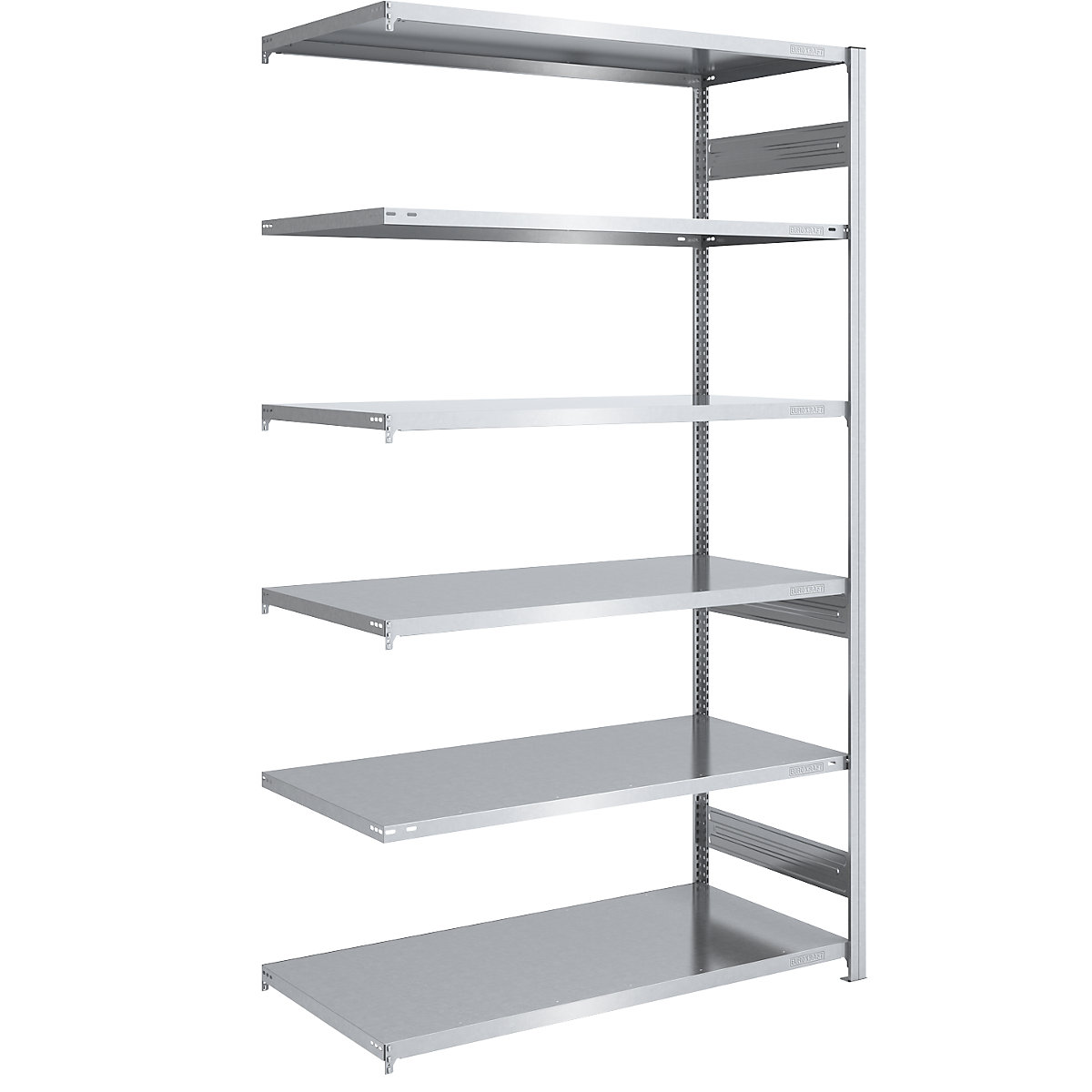 Raft cu inserare pentru sarcini grele – eurokraft pro, cu două laturi, î. x lăț. x ad. 2500 x 1300 x 800 mm, zincat, raft adițional-75