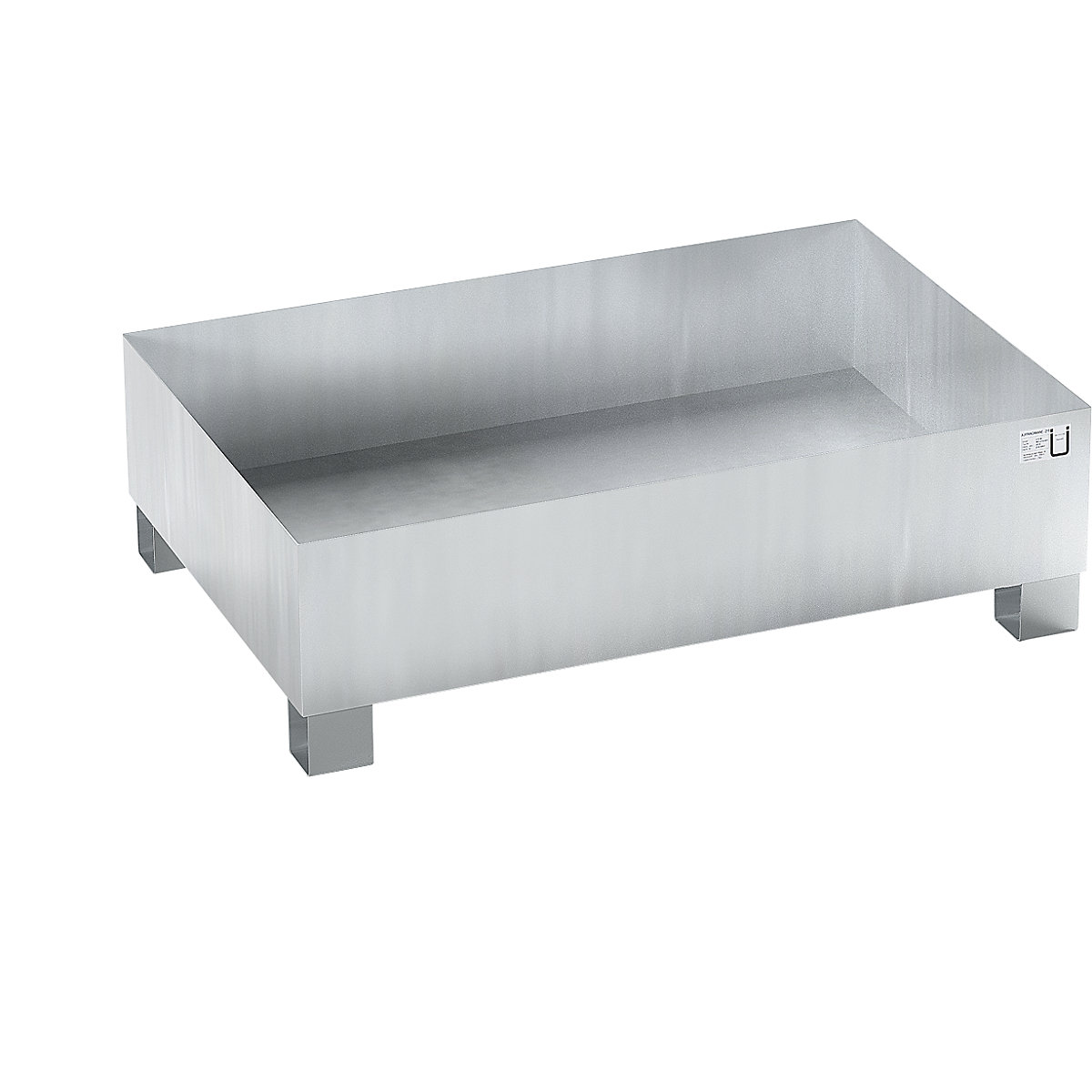Vană de captare din oțel pentru butoaie de 200 litri – eurokraft basic, lung. x lăț. x î. 1200 x 800 x 360 mm cu autorizare, zincată la cald, fără grătar