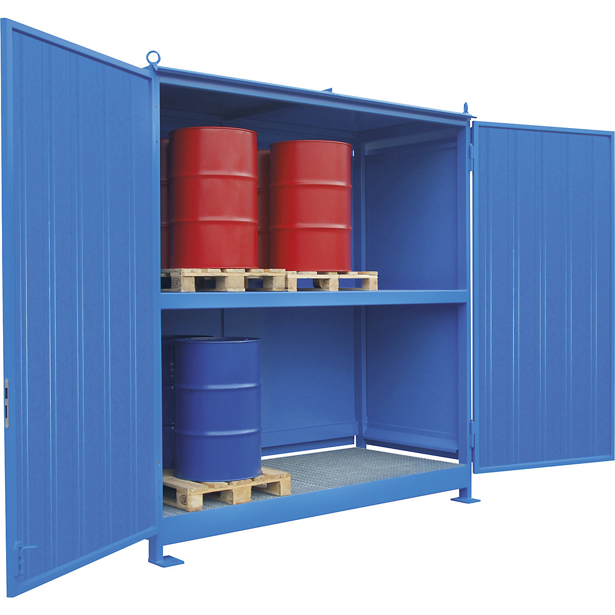 Container cu rafturi pentru substanțe periculoase – eurokraft pro (Imagine produs 2)-1