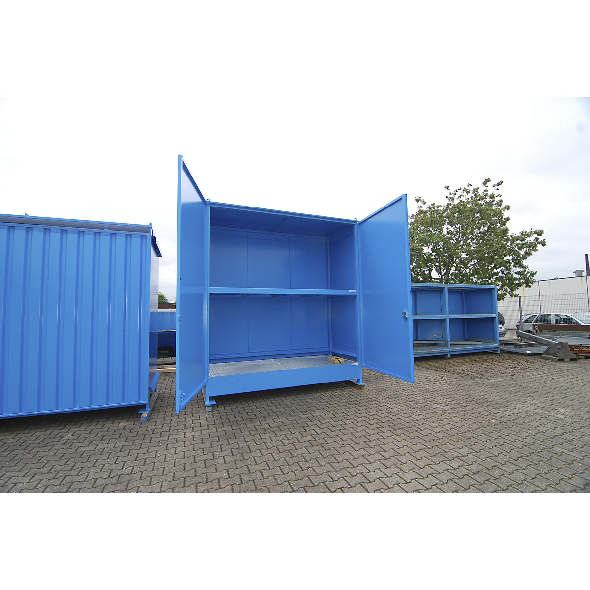 Container cu rafturi pentru substanțe periculoase – eurokraft pro (Imagine produs 6)-5