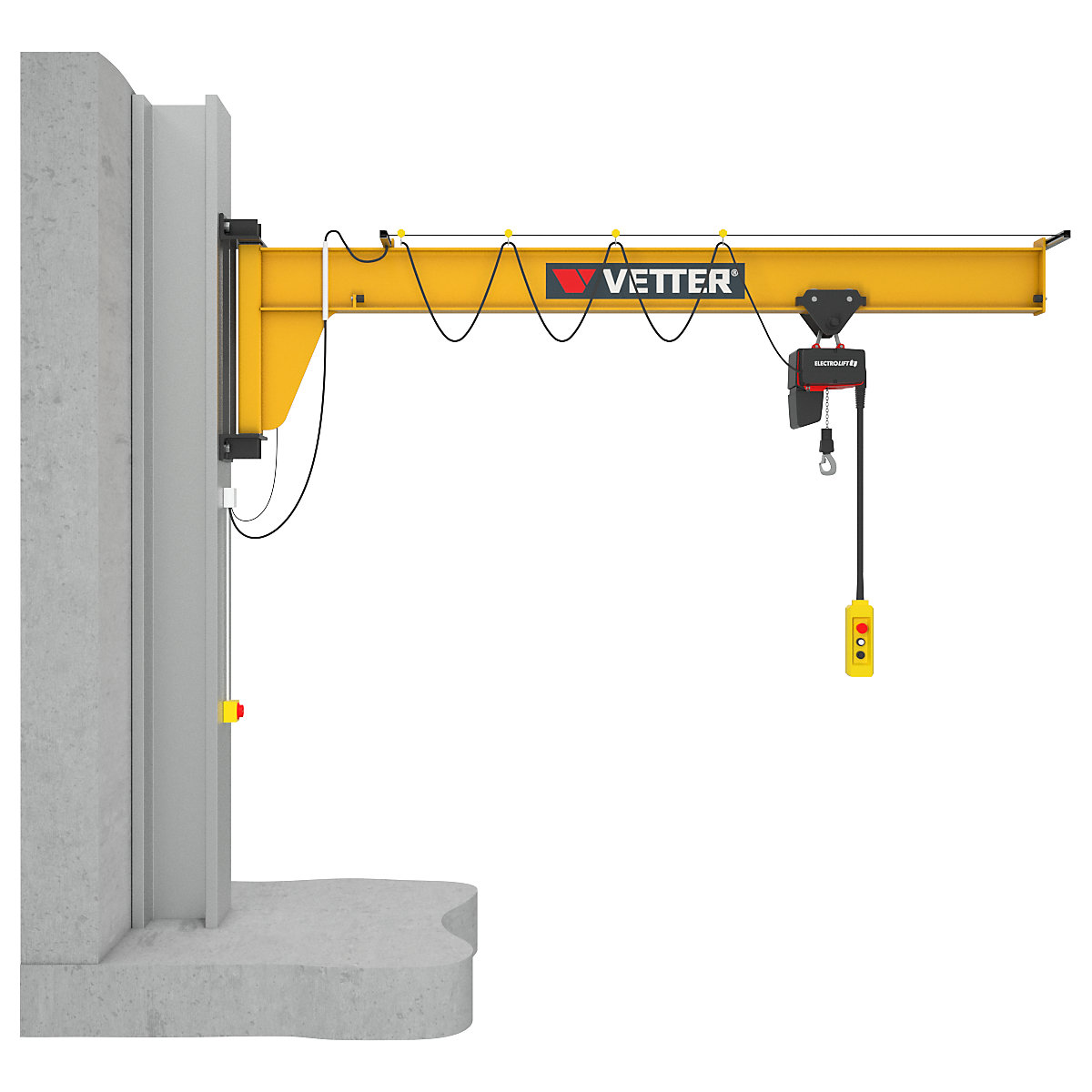 Gru a muro con braccio girevole ASSISTENT AW – Vetter: con paranco elettrico  HF, portata 1000 kg