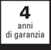 Garanzia di 4 anni  Sui prodotti che sono contrassegnati con questo simbolo offriamo una garanzia di qualità del materiale e della lavorazione della durata di 4 anni dalla consegna.
