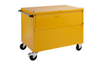 Carrello a cassone in lamiera con coperchio