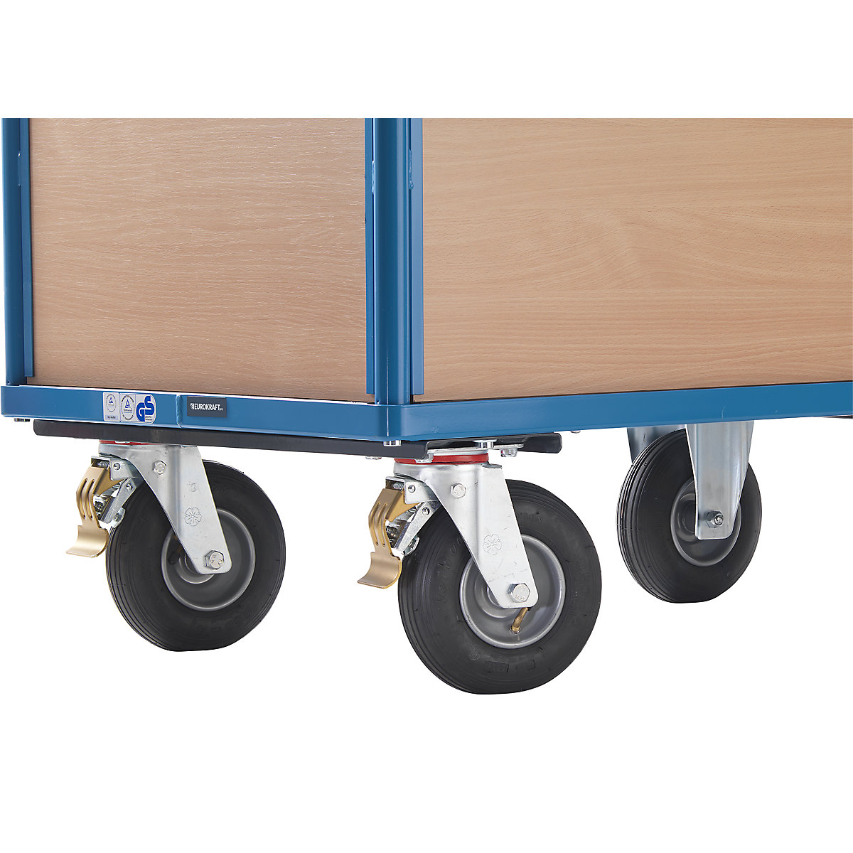Carrello a pianale con sponde in legno – eurokraft pro (Foto prodotto 3)-2