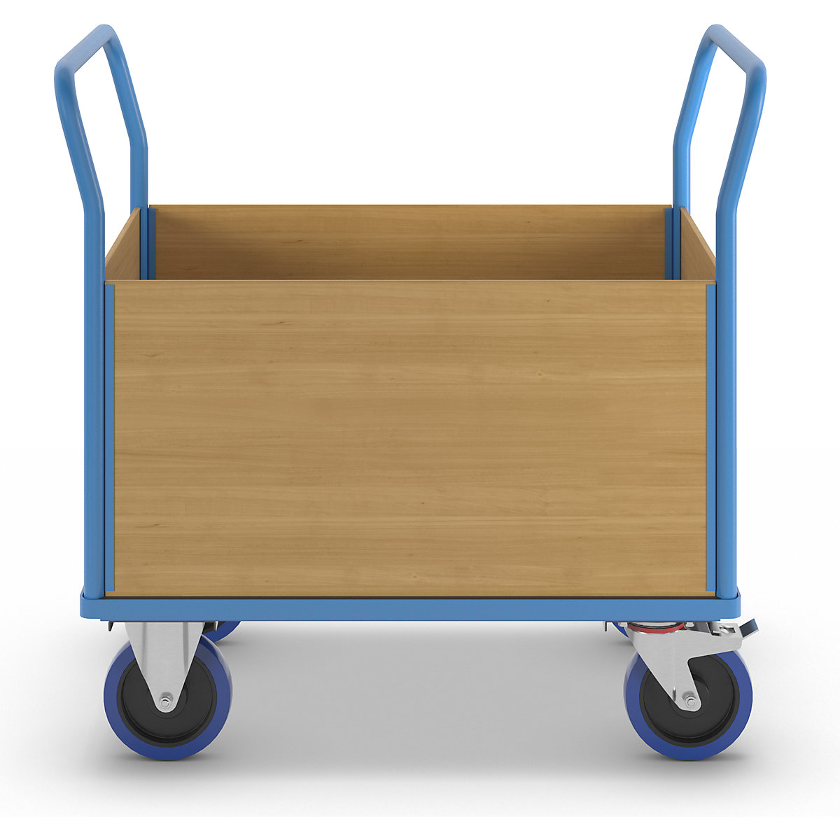Carrello a pianale con sponde in legno – eurokraft pro (Foto prodotto 2)-1