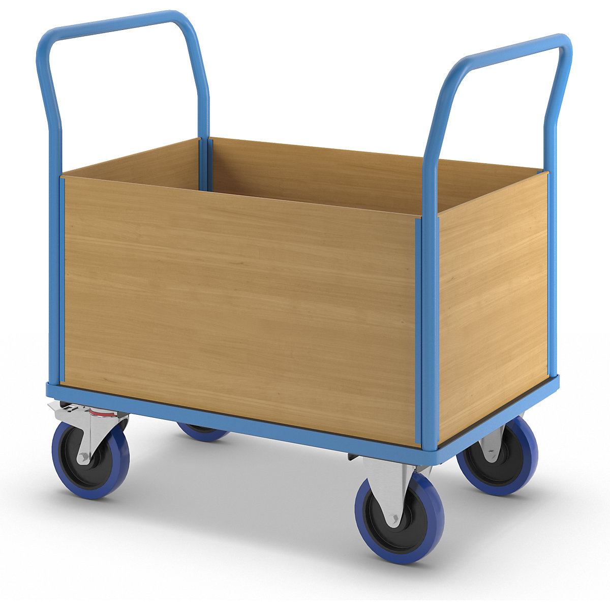 Carrello a pianale con sponde in legno – eurokraft pro (Foto prodotto 5)-4