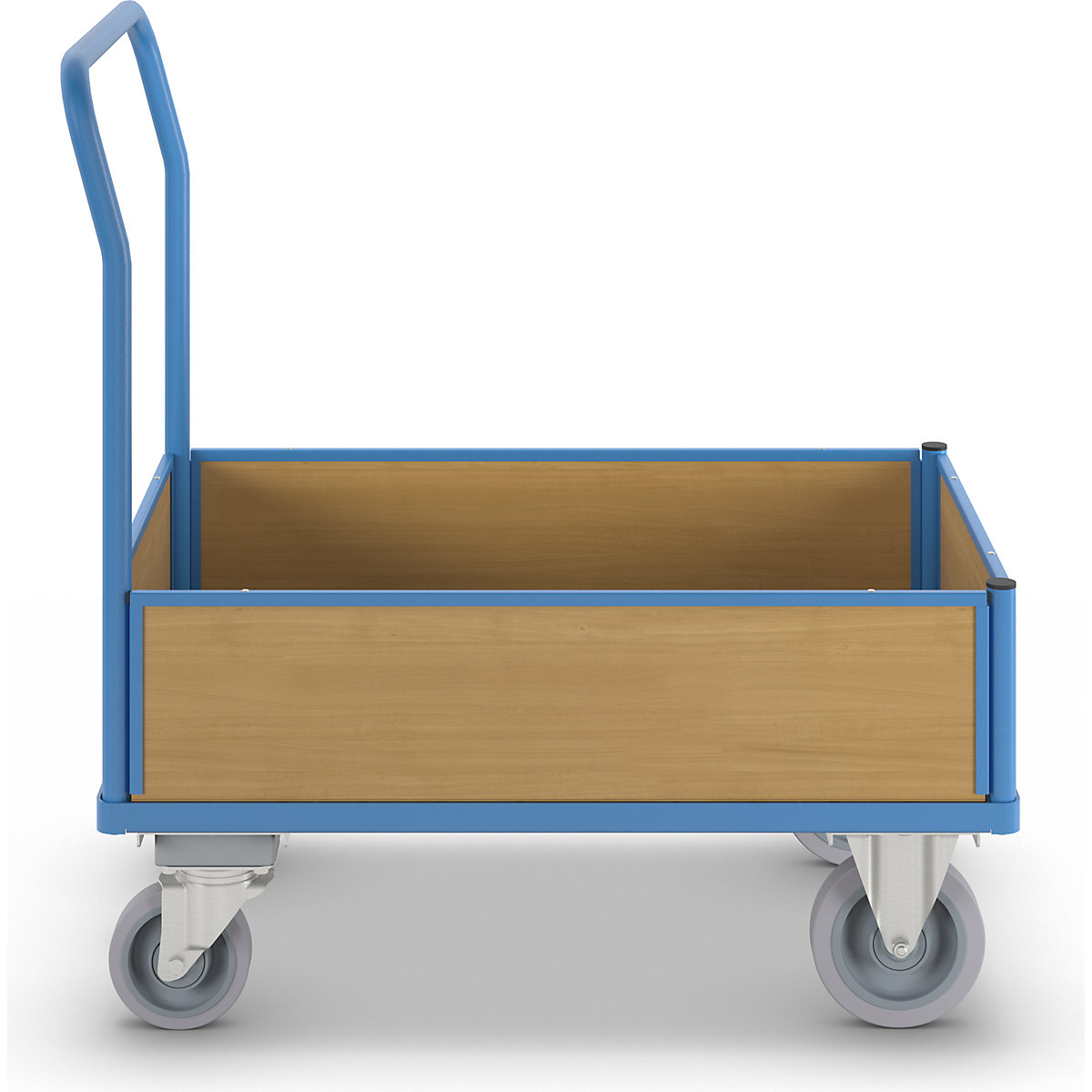 Carrello a pianale con sponde in legno – eurokraft pro (Foto prodotto 2)-1