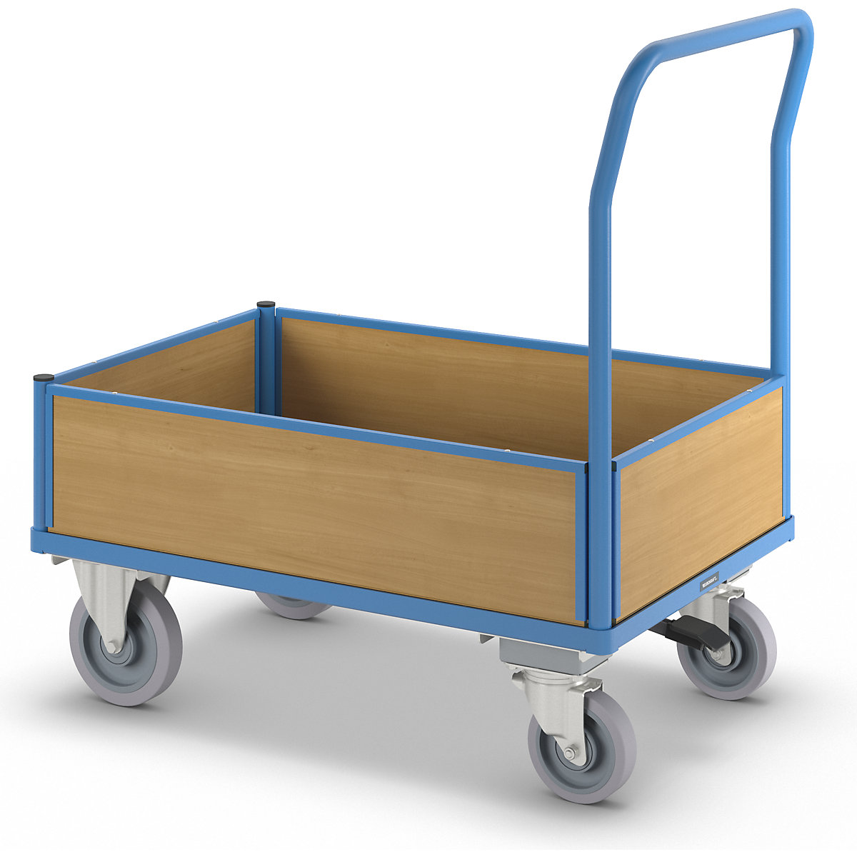 Carrello a pianale con sponde in legno – eurokraft pro (Foto prodotto 5)-4