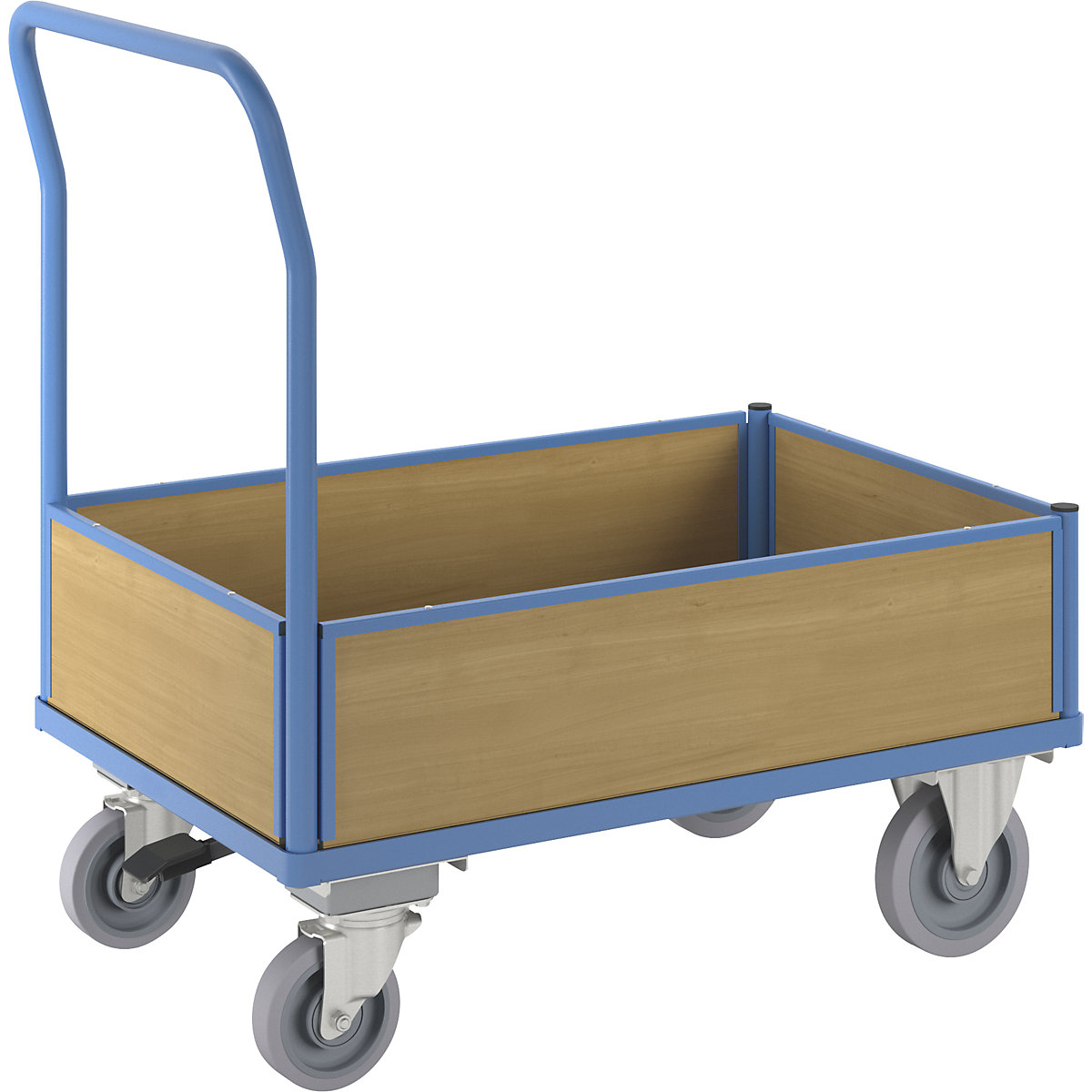 Carrello a pianale con sponde in legno – eurokraft pro